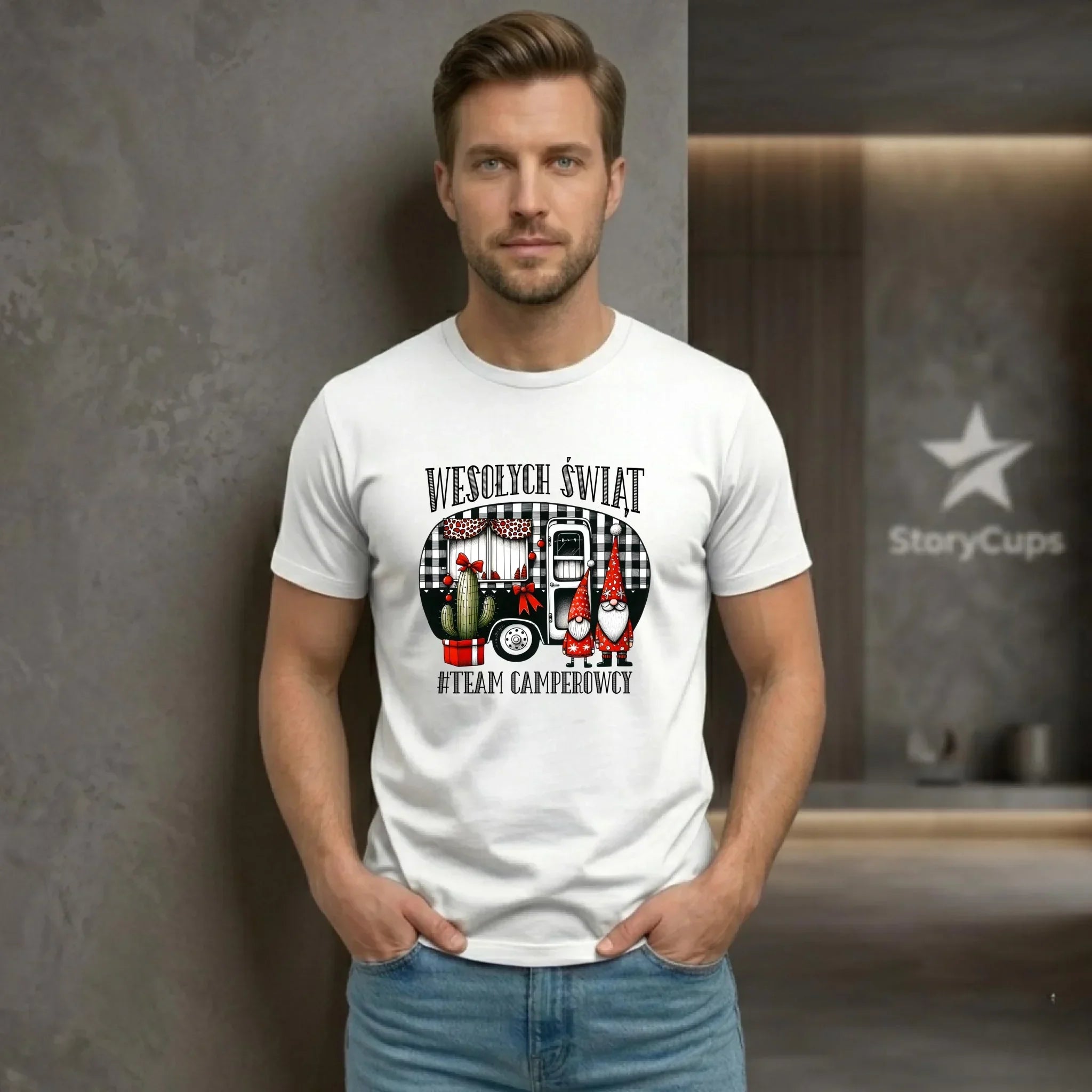 Koszulka męska świąteczna - Wesołych Świąt Team Camperowcy BN44 - StoryCups.pl