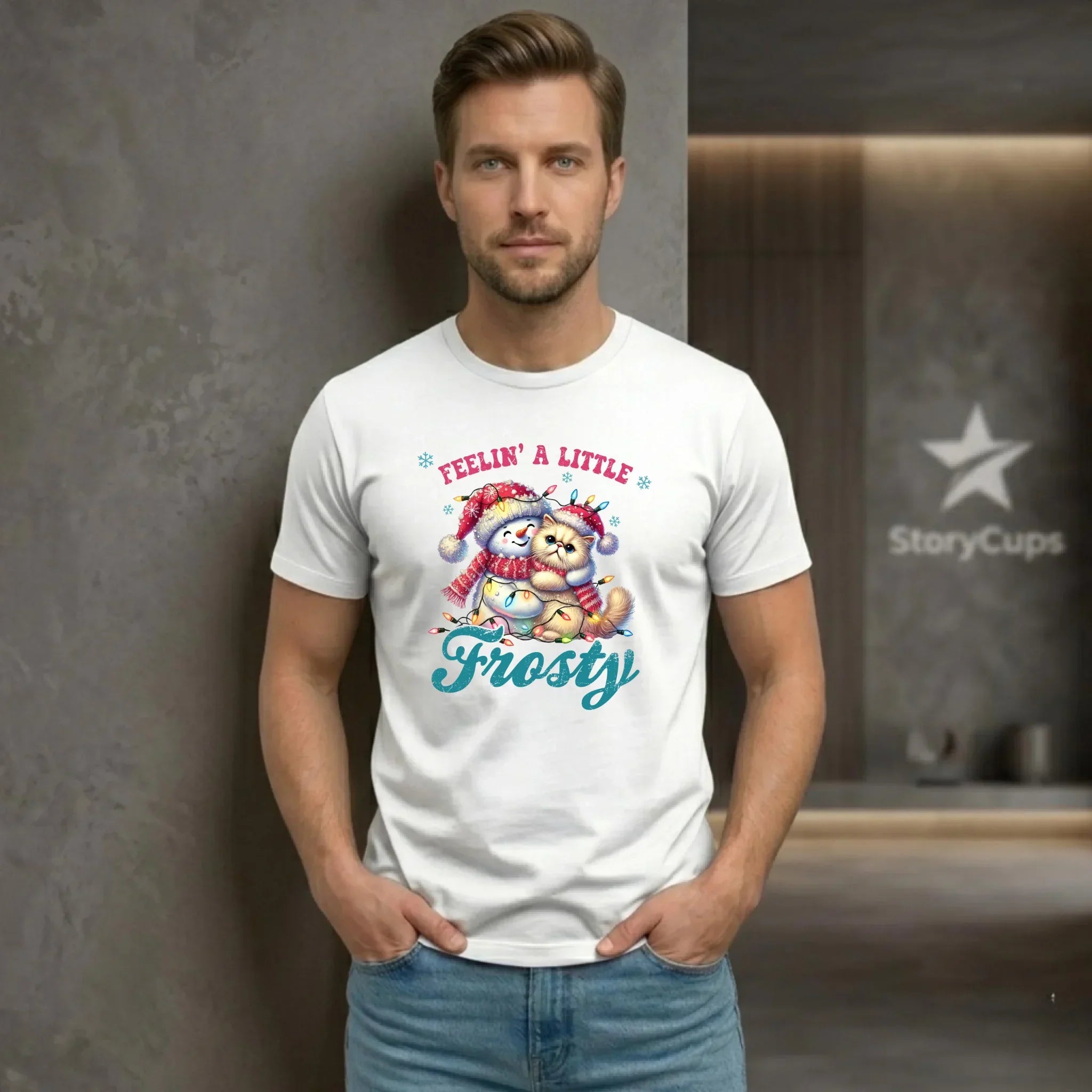 Koszulka męska świąteczna - Feelin' a little frosty BN52 - StoryCups.pl