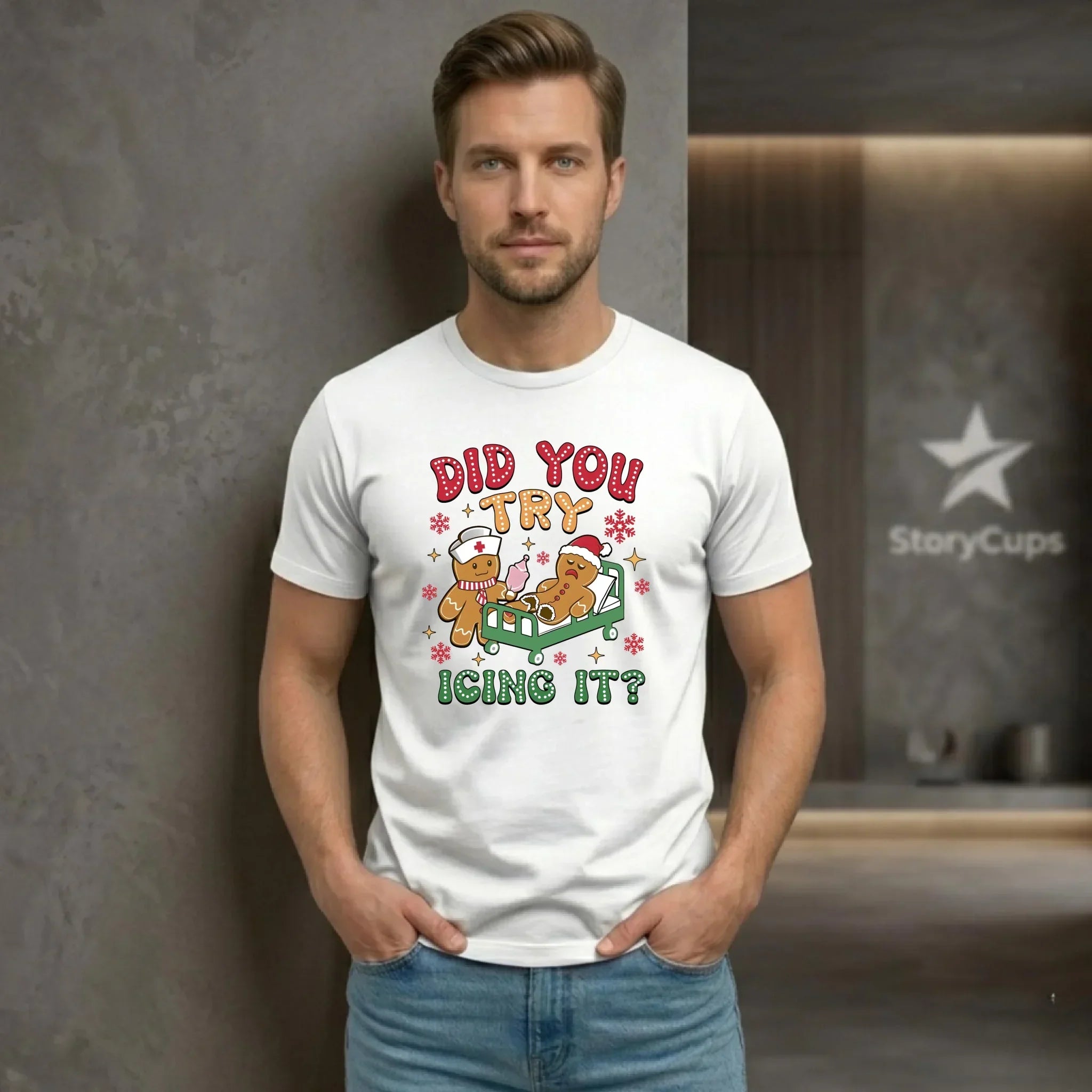 Koszulka męska świąteczna - Did you try icing it? BN78 - StoryCups.pl