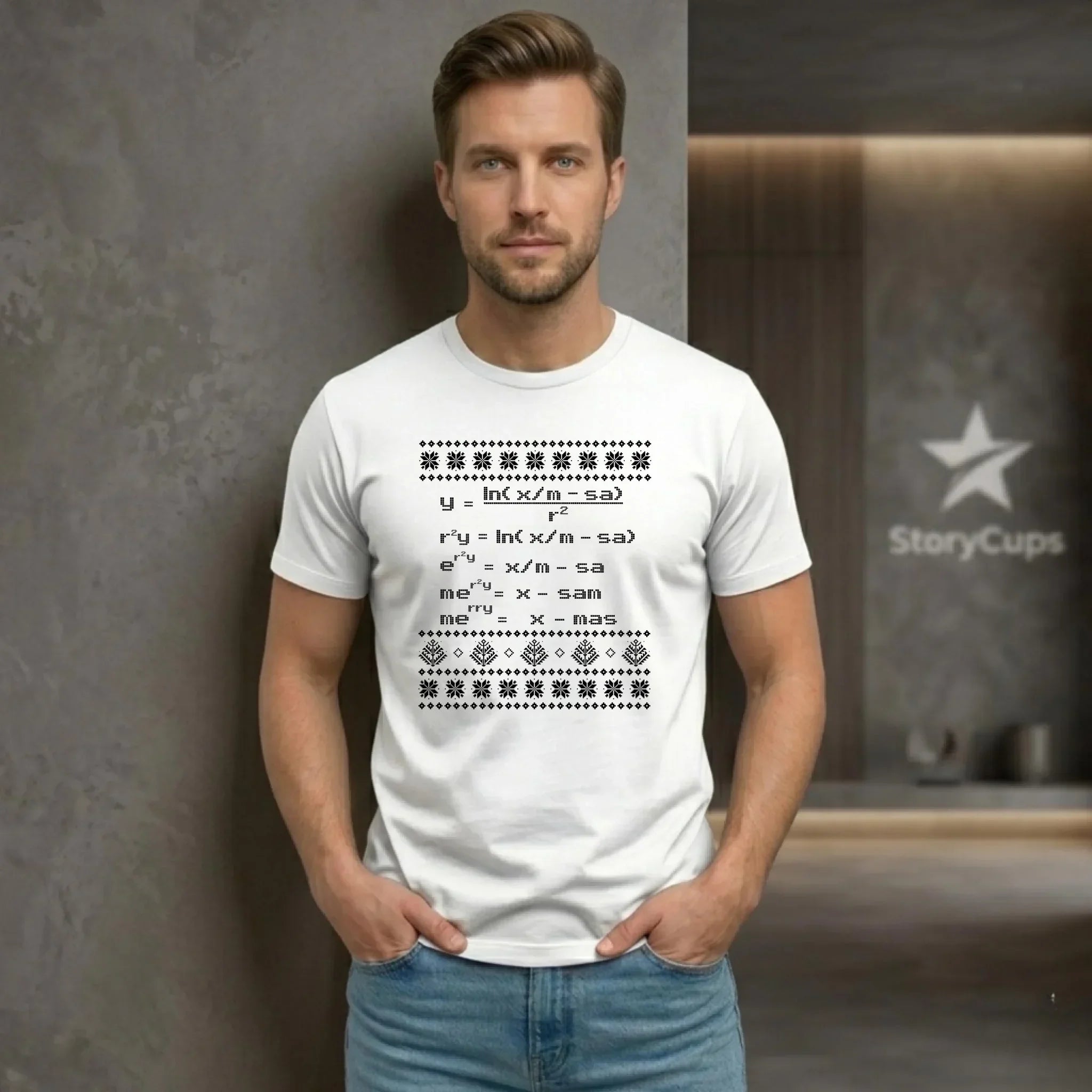Koszulka męska świąteczna - Zadanie matematyczne BN108 - StoryCups.pl