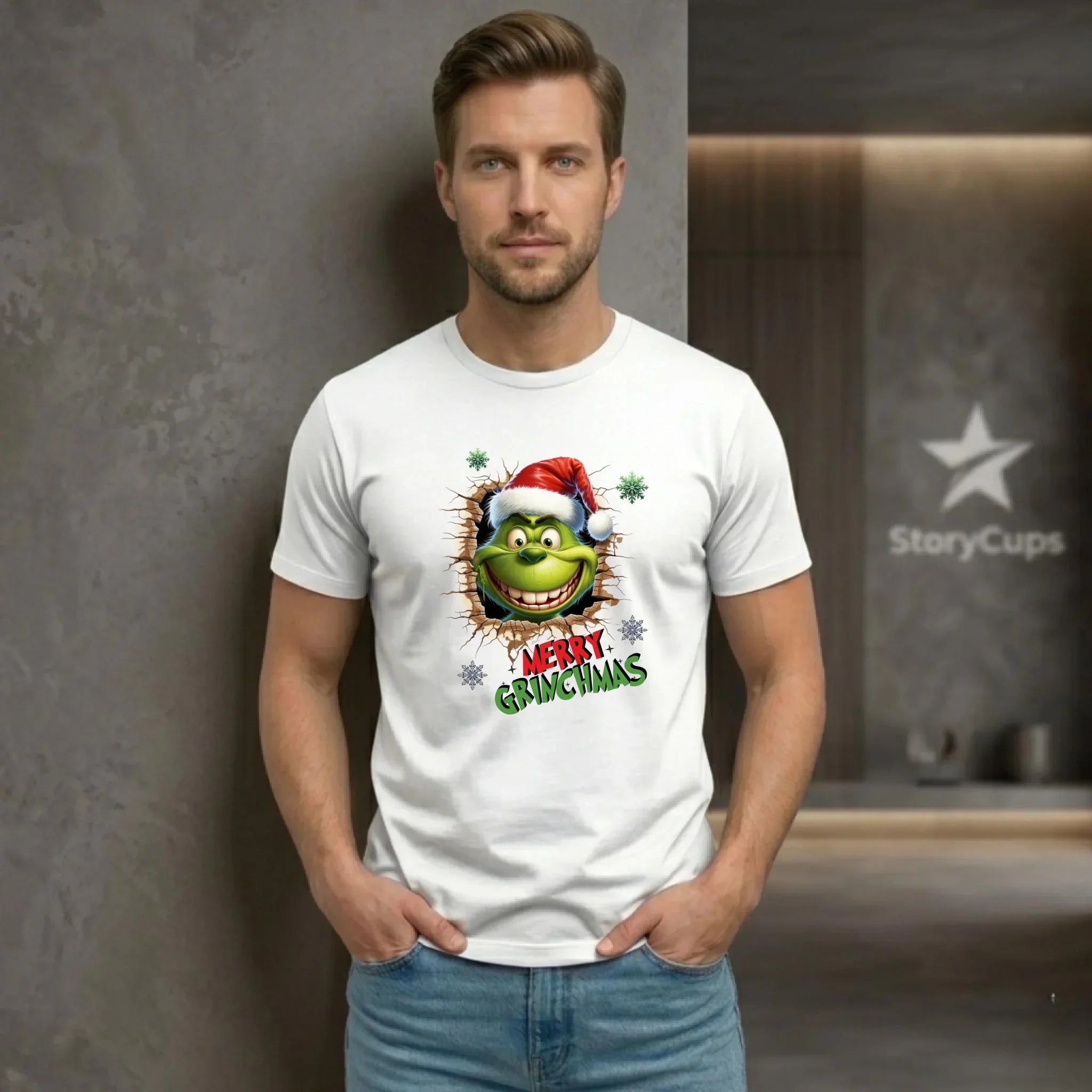 Koszulka męska świąteczna - Grinch - Merry Grinchmas BN113 - StoryCups.pl
