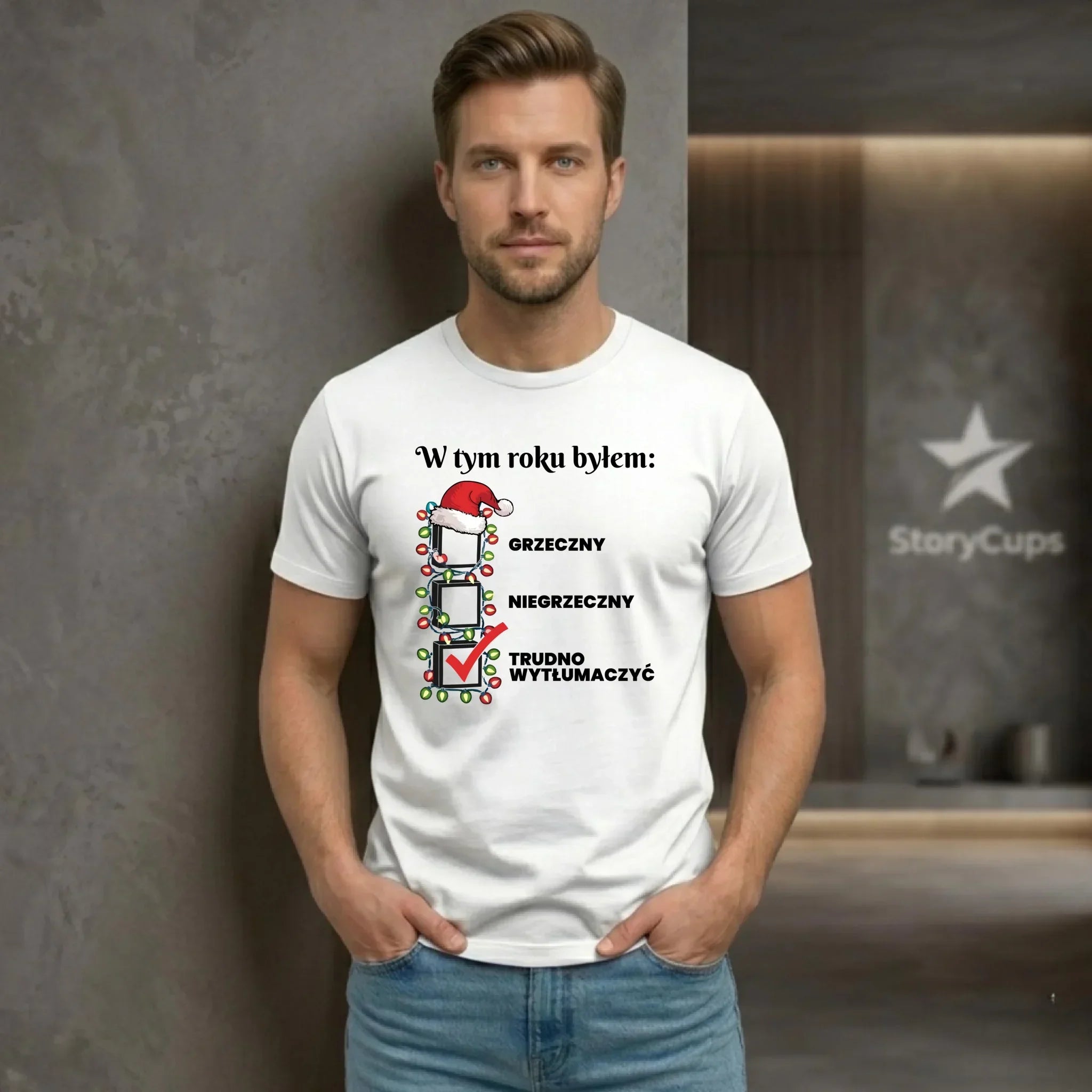 Koszulka męska świąteczna - Trudno wytłumaczyć BN134 - StoryCups.pl