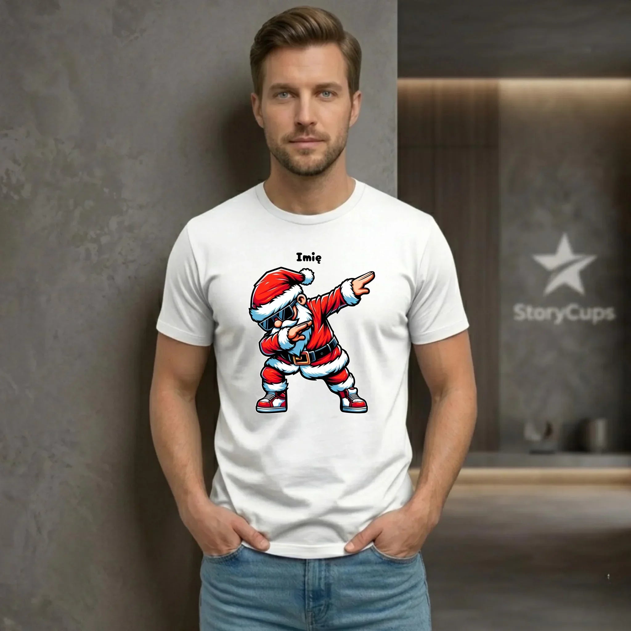 Koszulka męska świąteczna - Mikołaj - na Mikołajki - personalizowana BN136 - StoryCups.pl