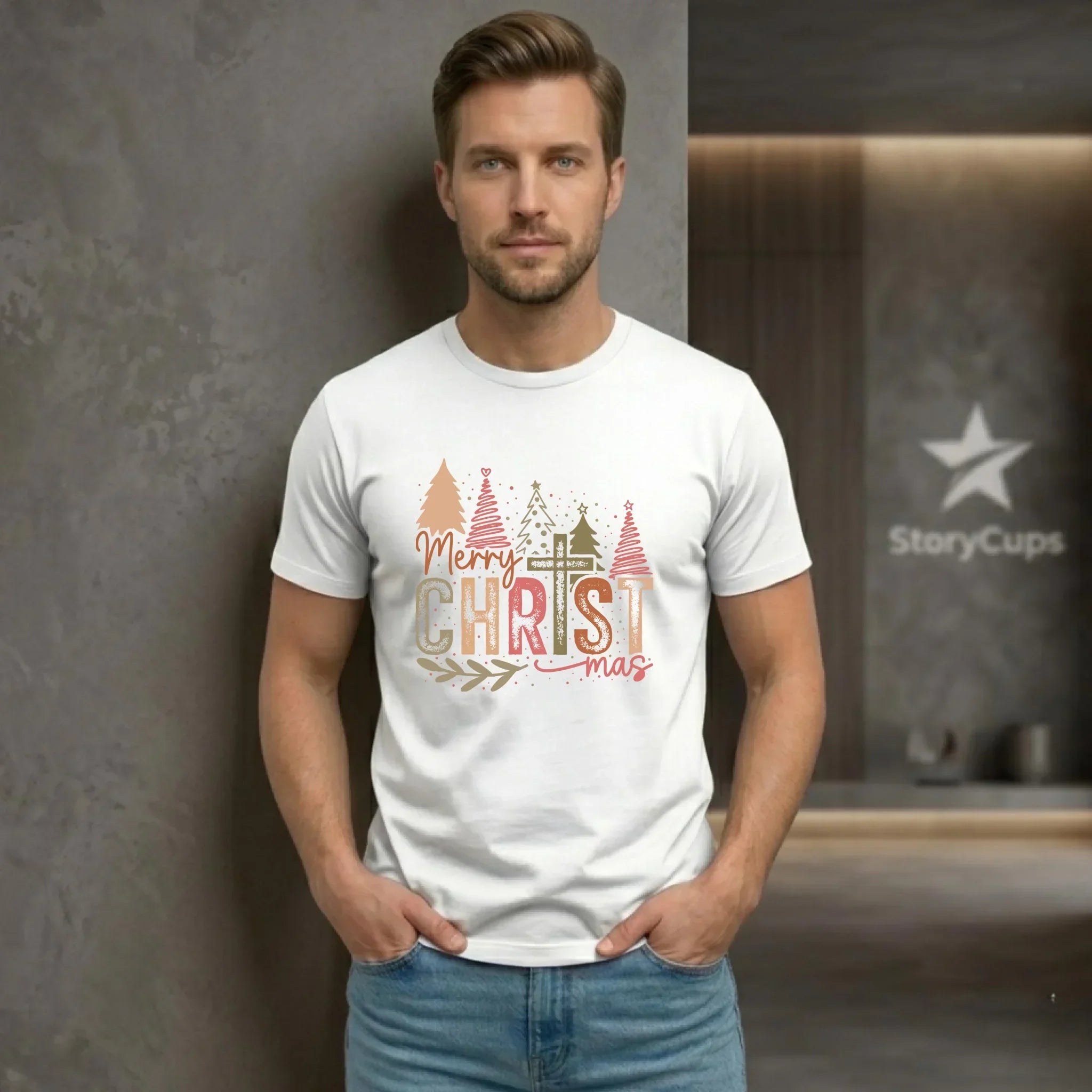 Koszulka męska świąteczna - Merry Christmas BN01 - StoryCups.pl