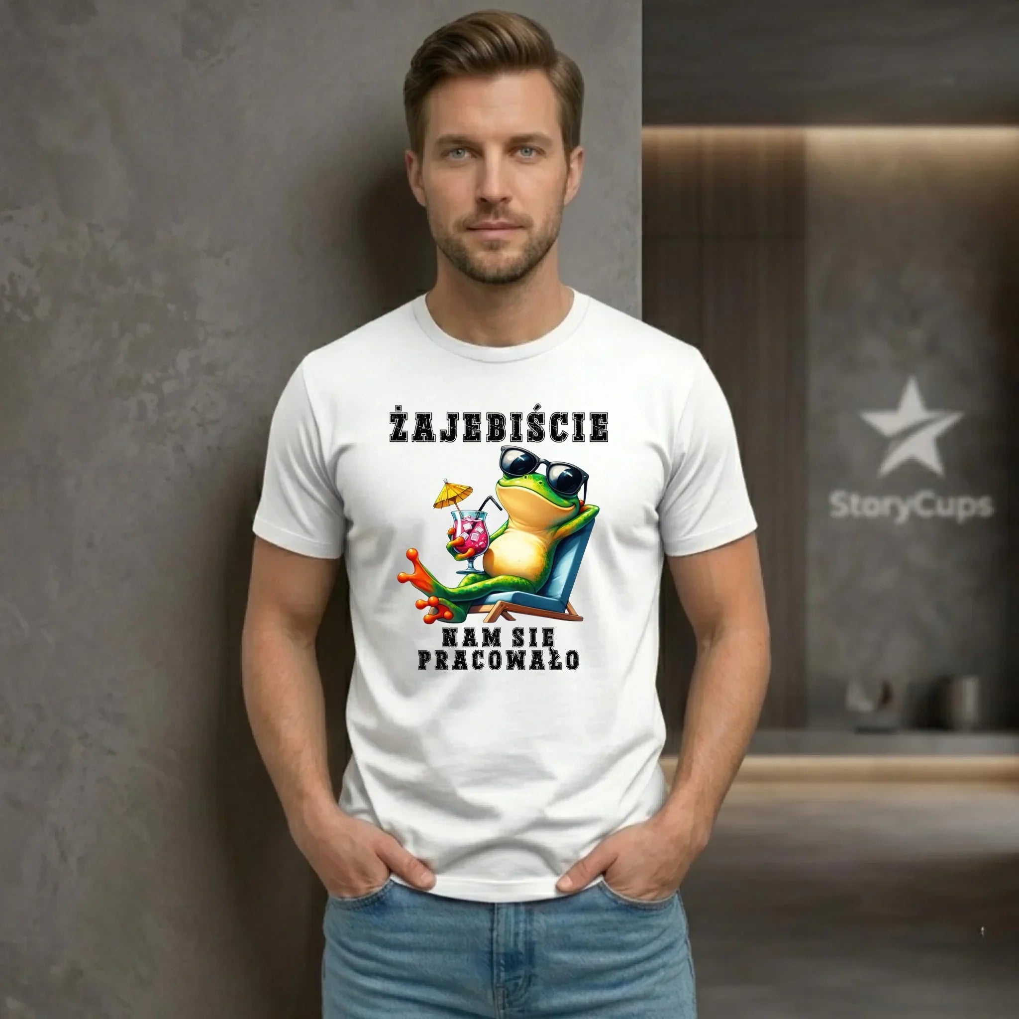 Koszulka męska na odejście z pracy - Żajebiście nam się pracowało OP09 - StoryCups.pl