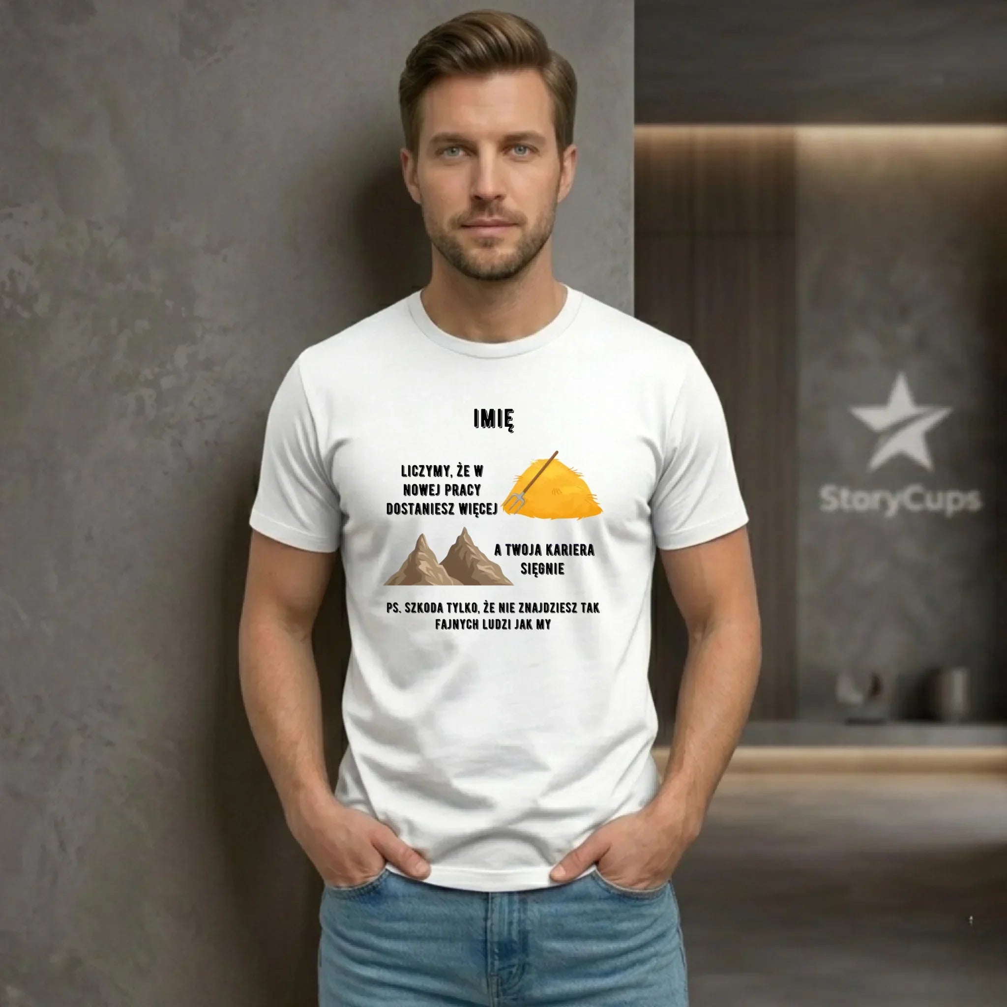 Koszulka męska na odejście z pracy - Nie znajdziesz tak fajnych ludzi jak my - personalizowana OP04 - StoryCups.pl