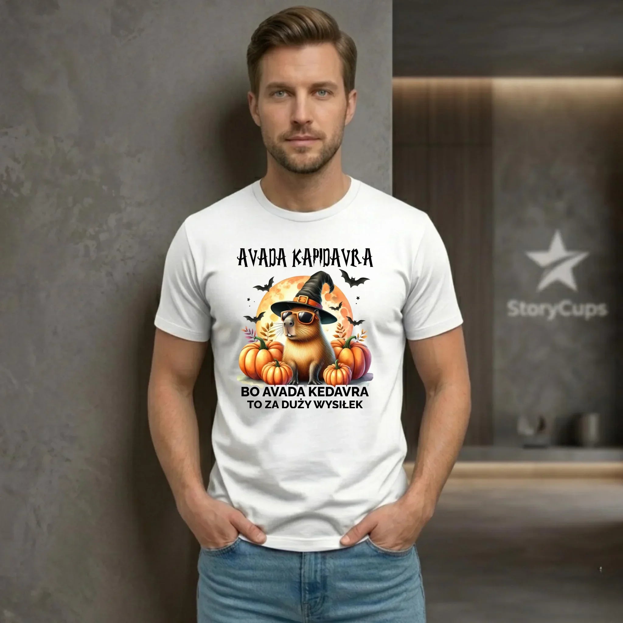 Koszulka męska halloweenowa - Kapibara - Avada Kapidavra HL21 - StoryCups.pl