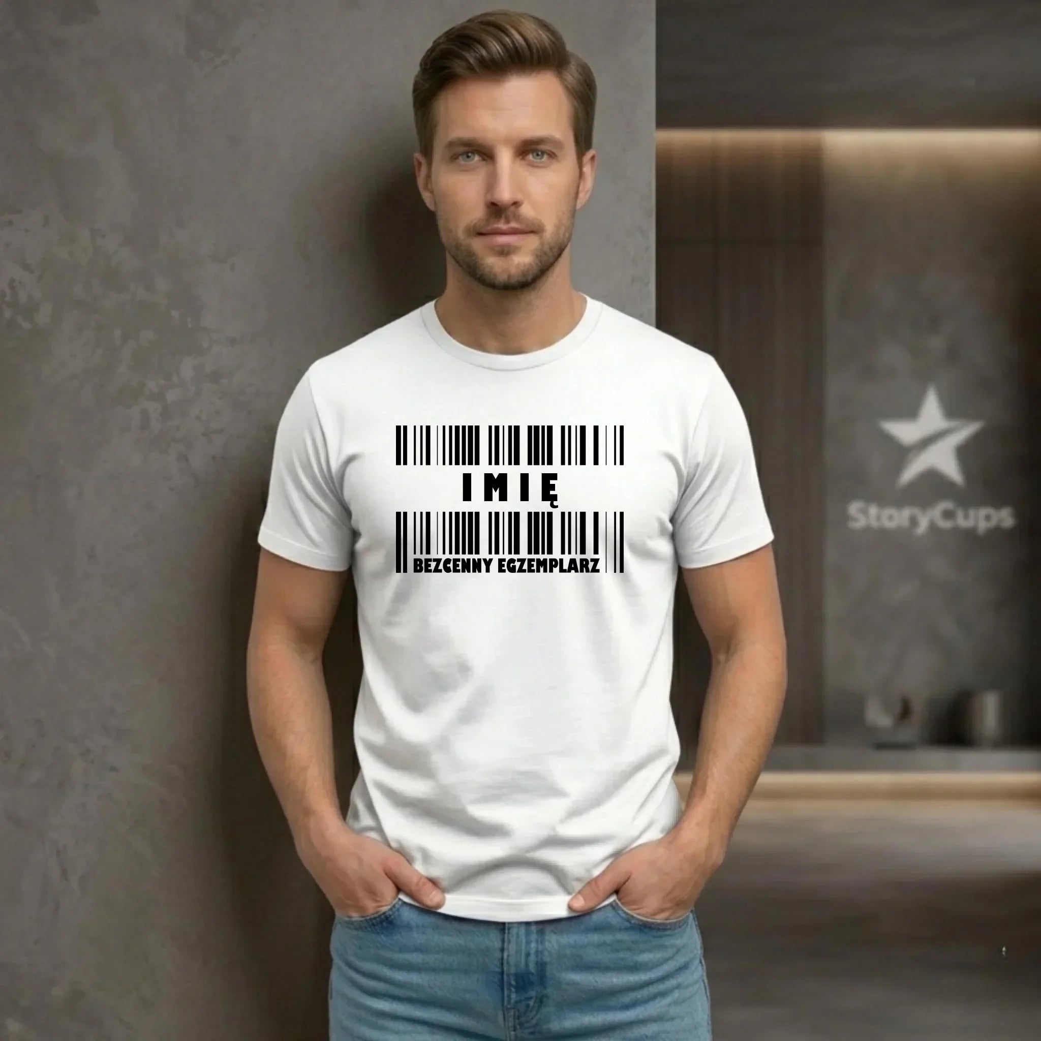 Koszulka męska - Bezcenny egzemplarz prezent dla niego - personalizowana DCH07 - StoryCups.pl