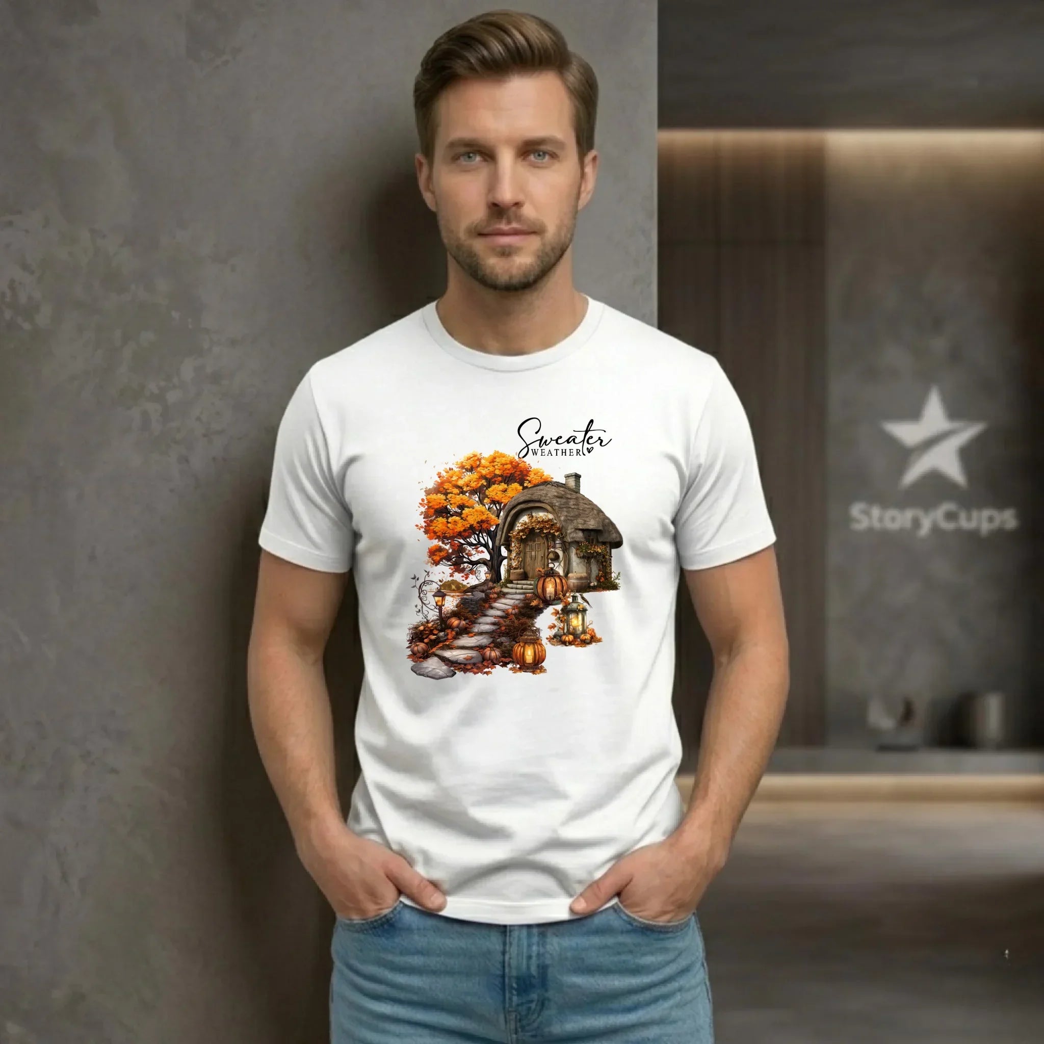 Koszulka męska jesienna - Sweater weather JS15 - StoryCups.pl