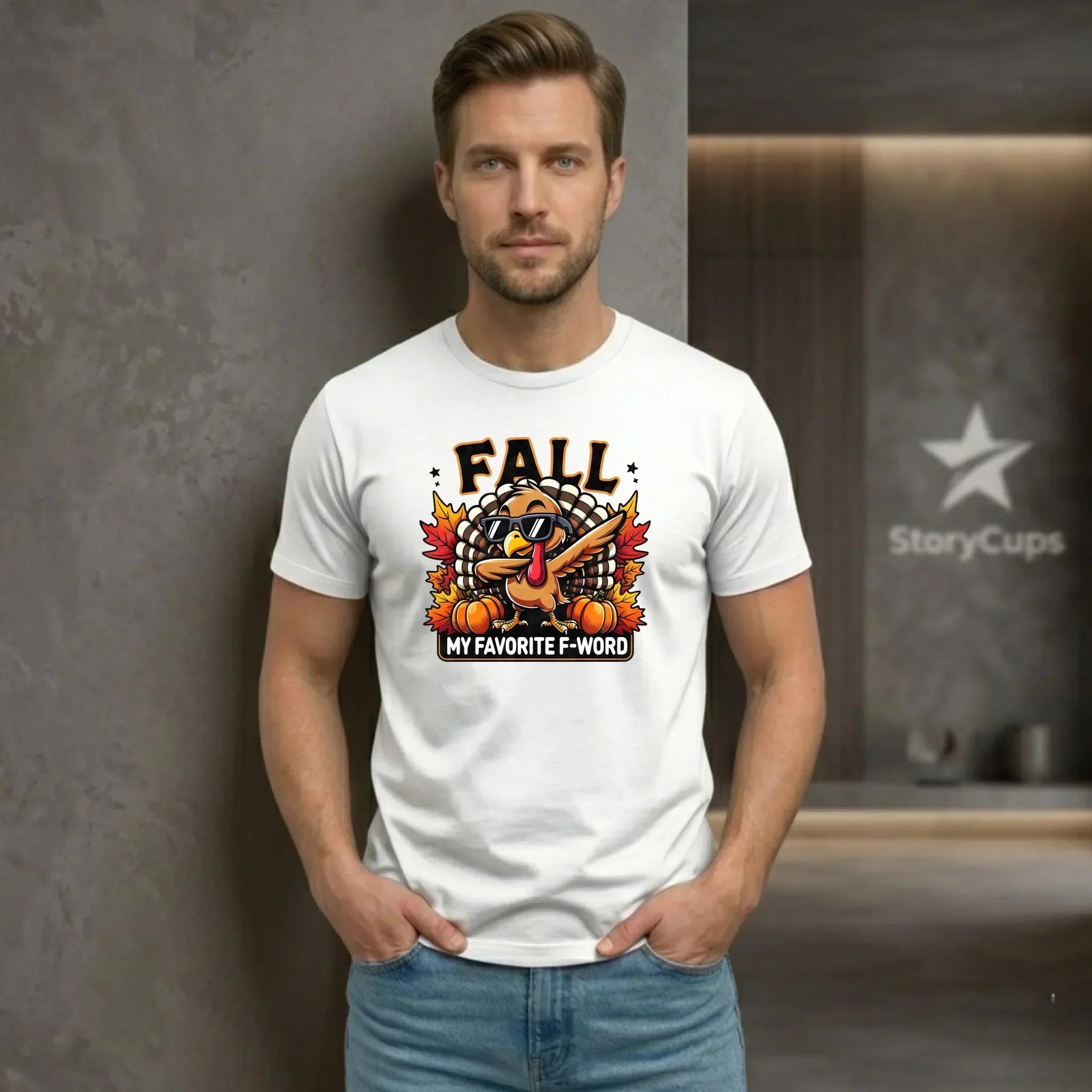 Koszulka męska jesienna - FALL my favorite F-word JS11 - StoryCups.pl