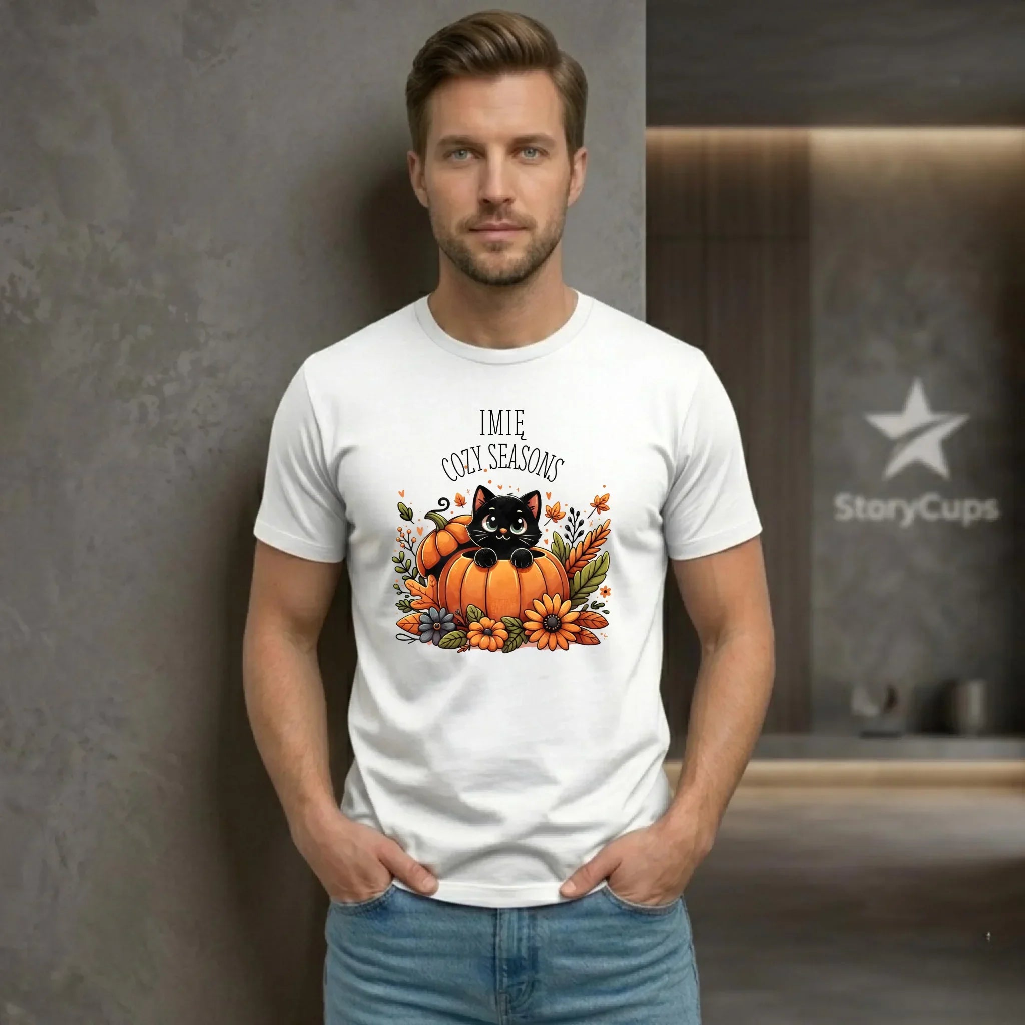 Koszulka męska jesienna - Cozy Seasons - personalizowana JS01 - StoryCups.pl