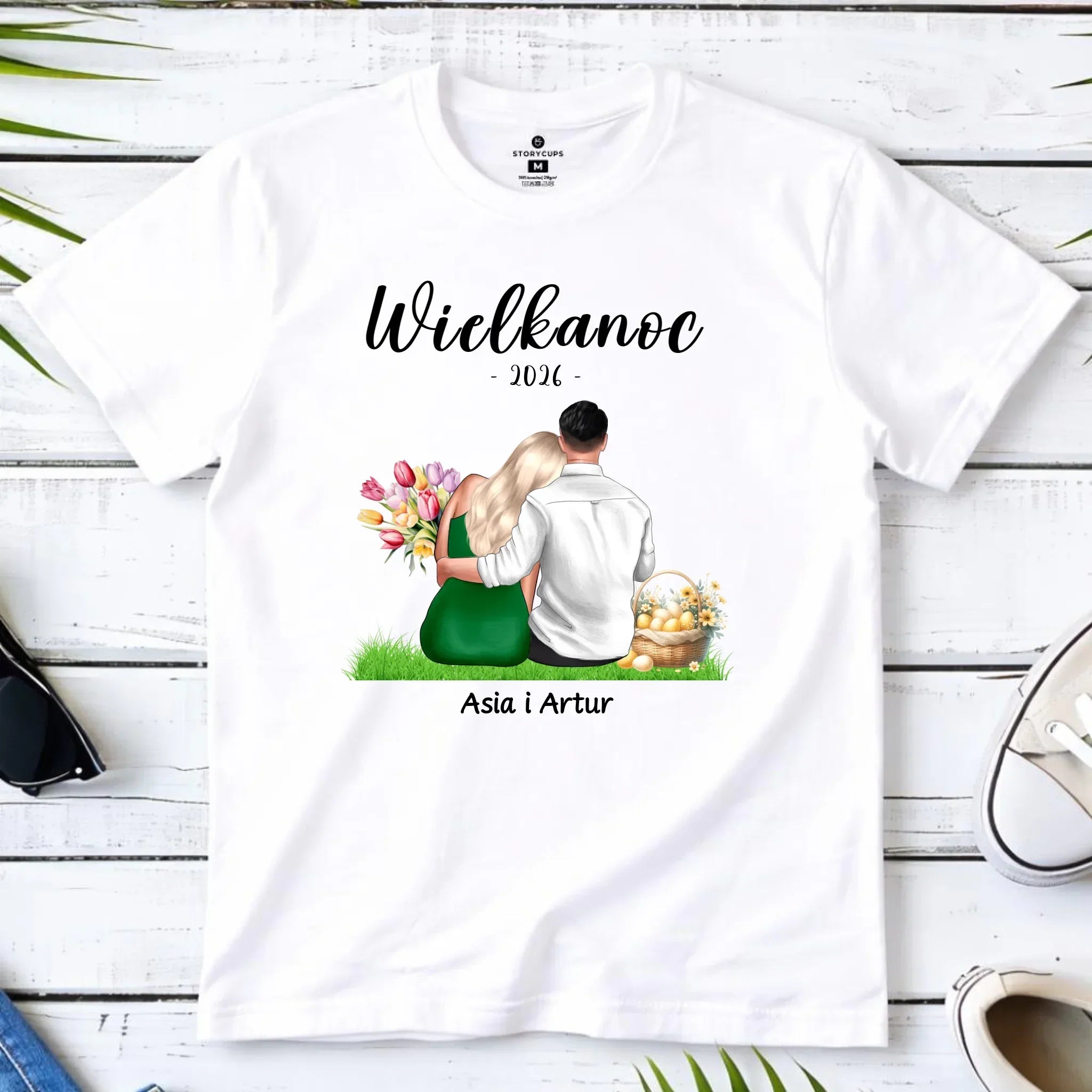 Koszulka męska na Wielkanoc dla par - personalizowana WN36 - StoryCups.pl