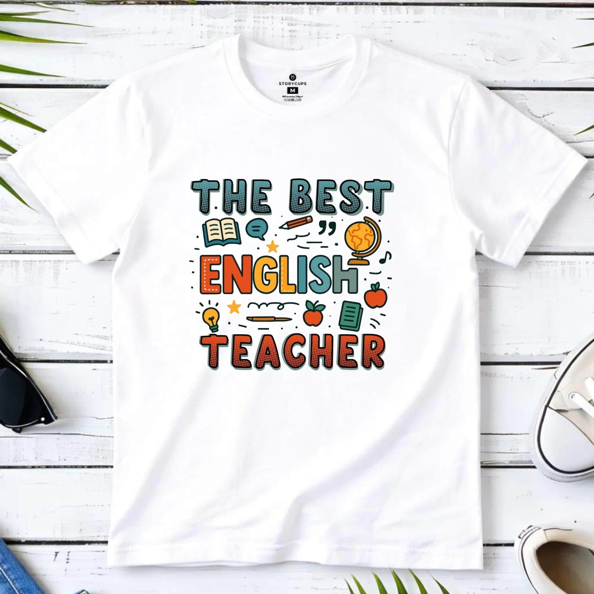 Koszulka męska dla nauczyciela angielskiego - The best english teacher N53 - StoryCups.pl