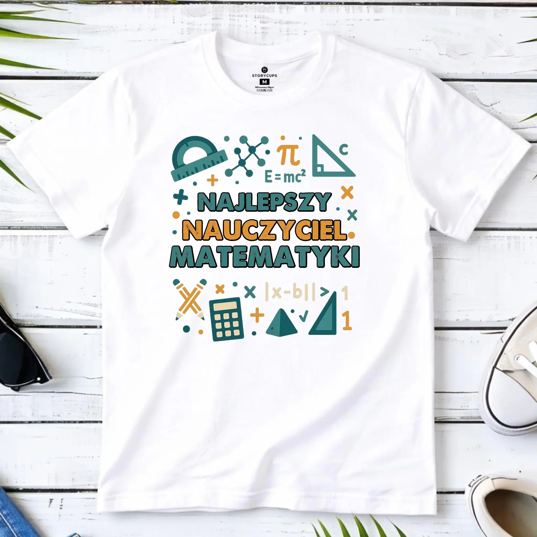 Koszulka męska dla nauczyciela - Najlepszy nauczyciel matematyki N74 - StoryCups.pl