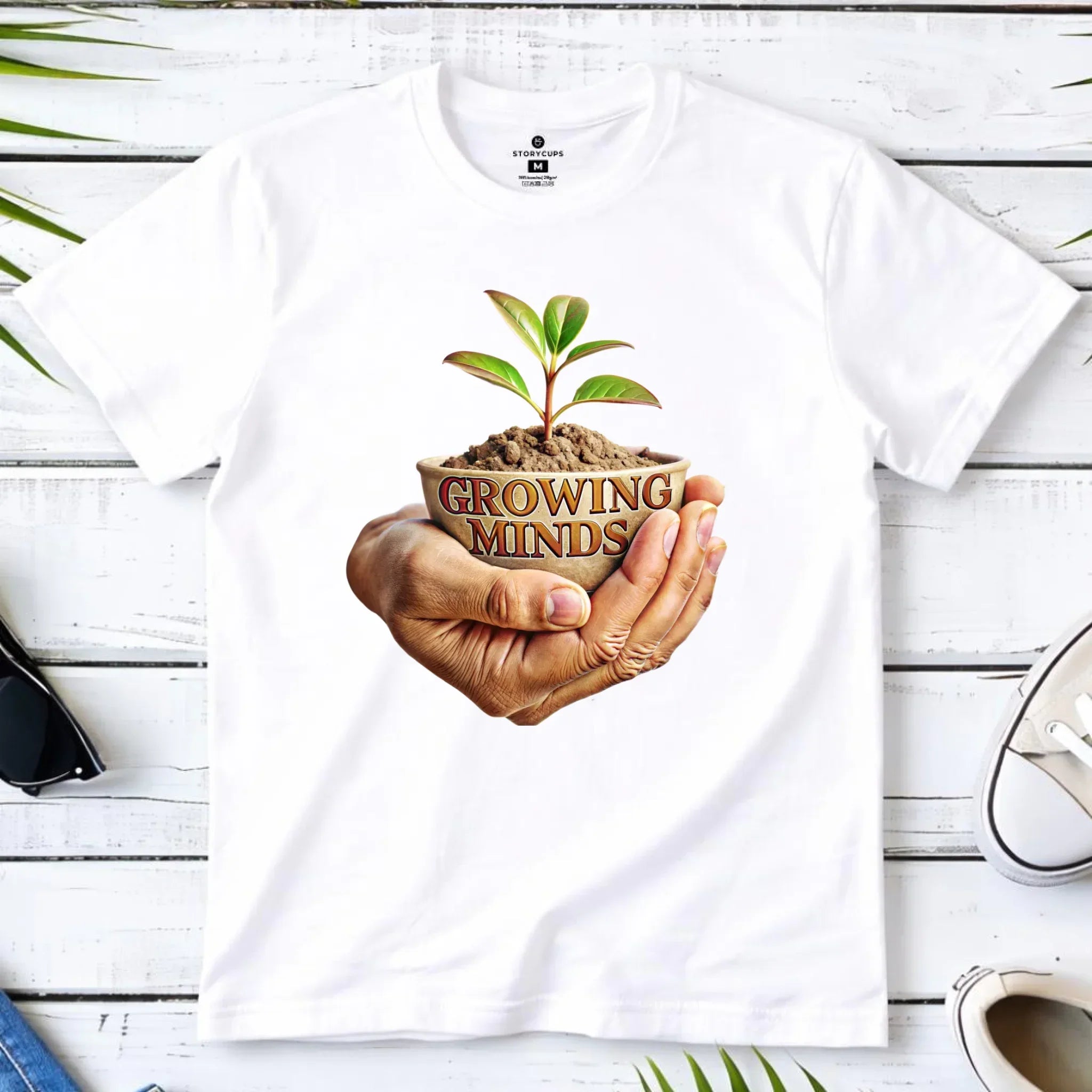 Koszulka męska dla nauczyciela - Growing minds N15 - StoryCups.pl
