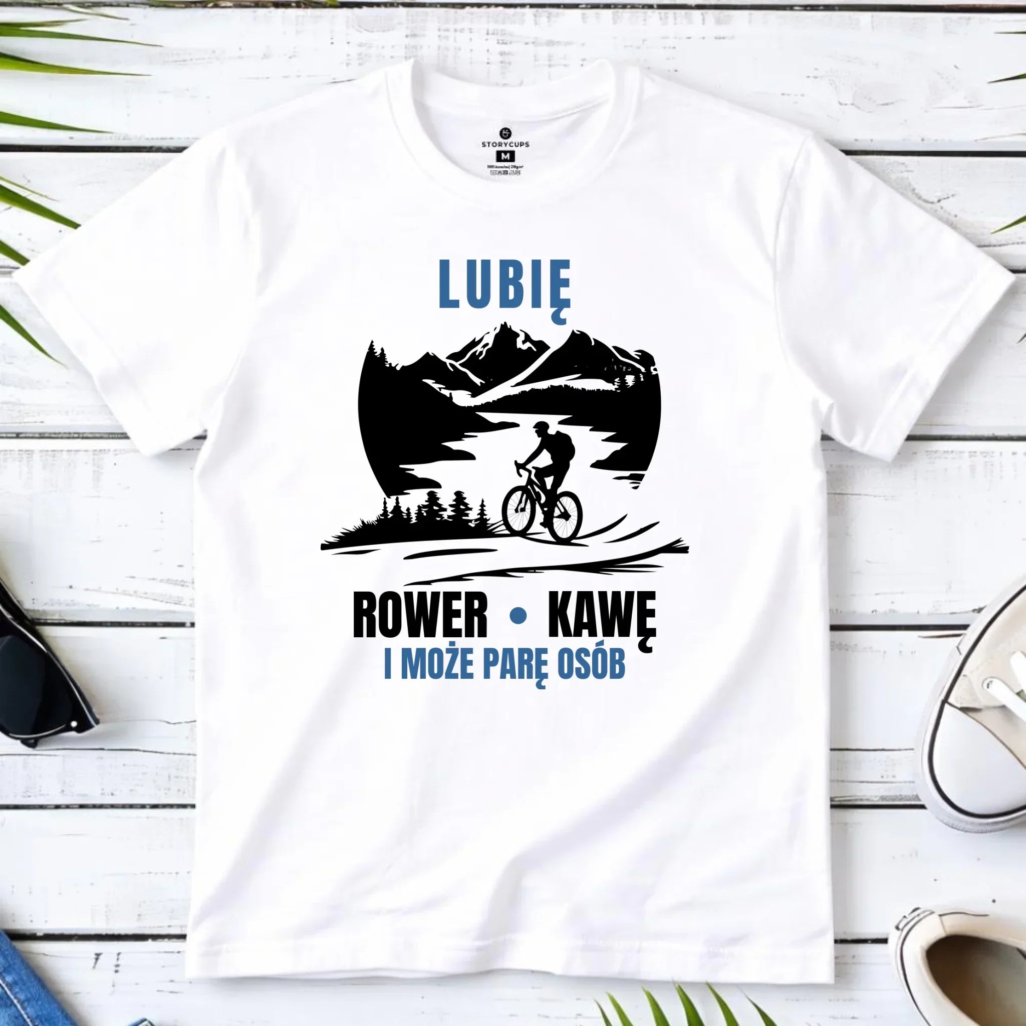 Koszulka męska dla rowerzysty - Lubię rower kawę i może parę osób HR05 - StoryCups.pl