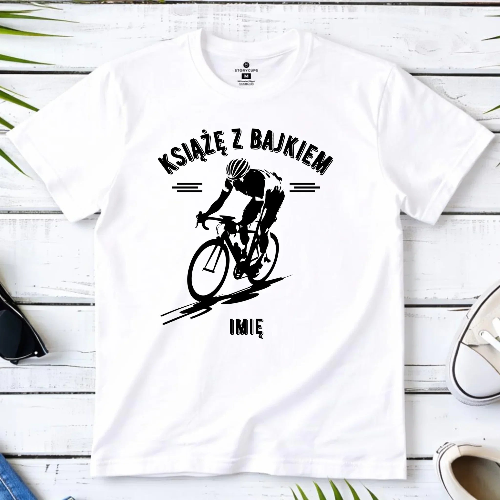 Koszulka męska dla rowerzysty - Książę z bajkiem - personalizowana HR01 - StoryCups.pl