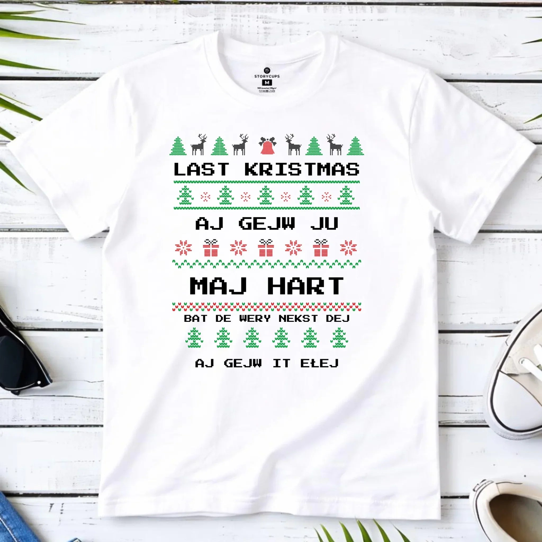 Koszulka męska świąteczna - Last kristmas aj gejw ju maj hart BN13 - StoryCups.pl