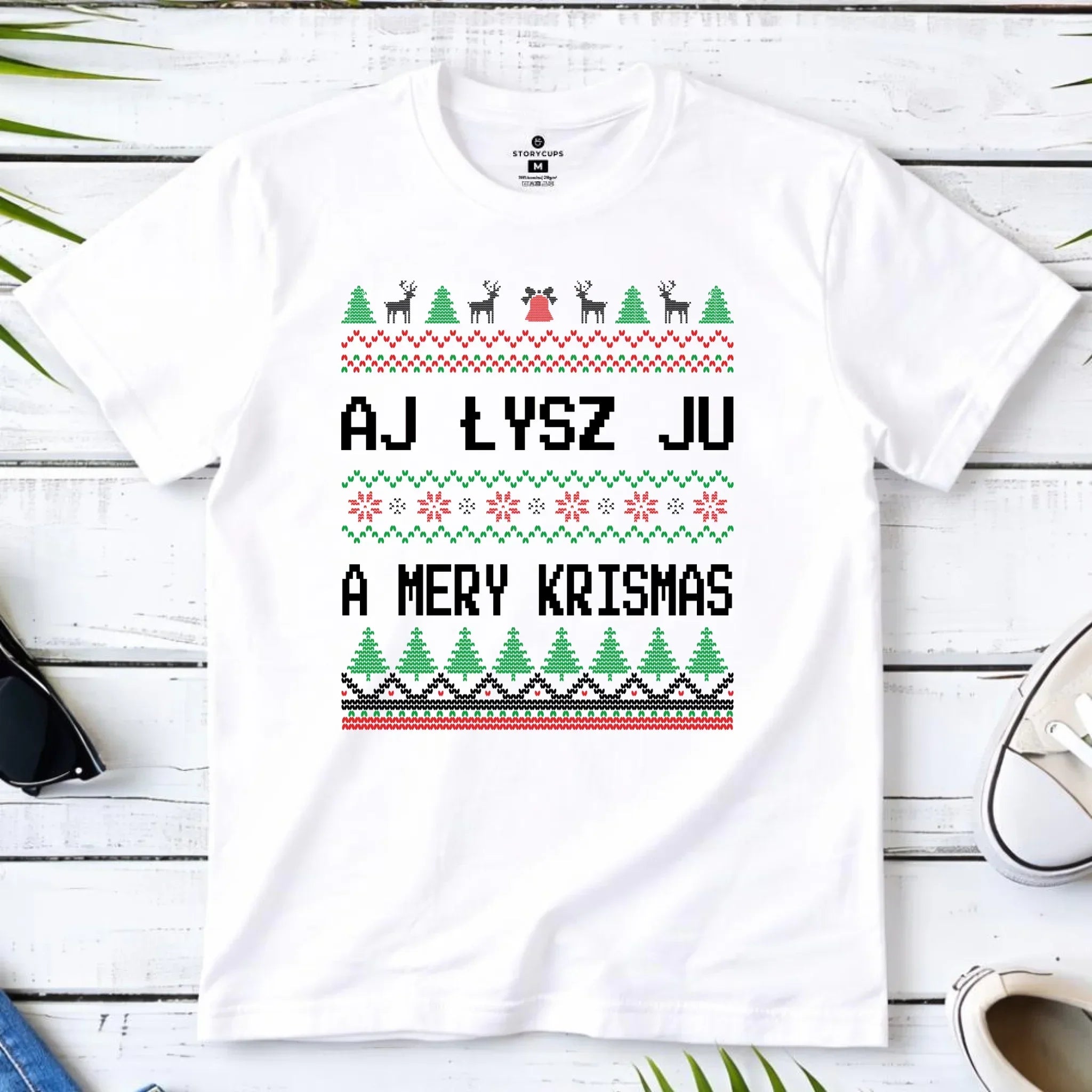 Koszulka męska świąteczna - Aj łysz ju a mery krismas BN12 - StoryCups.pl