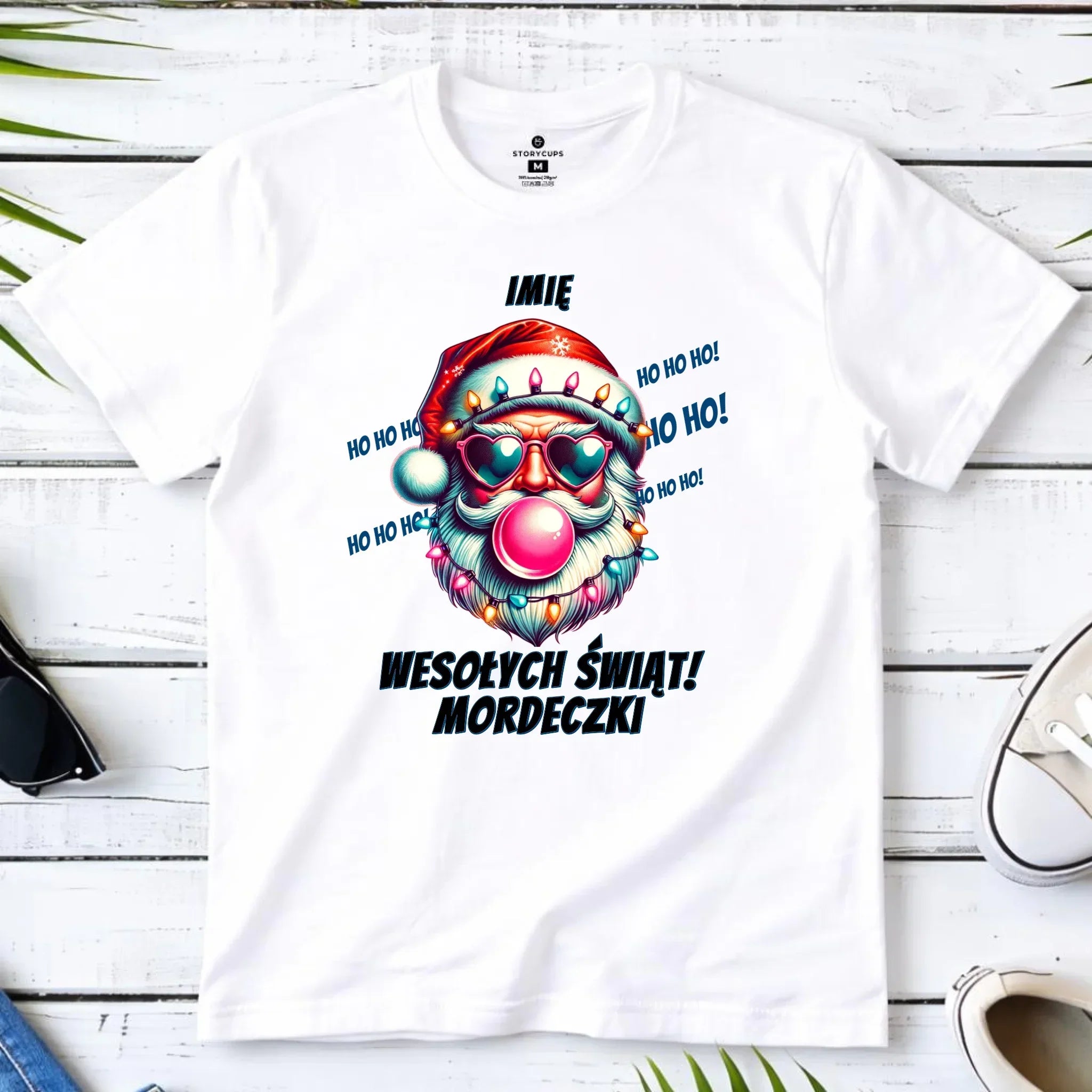Koszulka męska świąteczna - Mikołaj Wesołych Świąt Mordeczki - personalizowana BN17 - StoryCups.pl