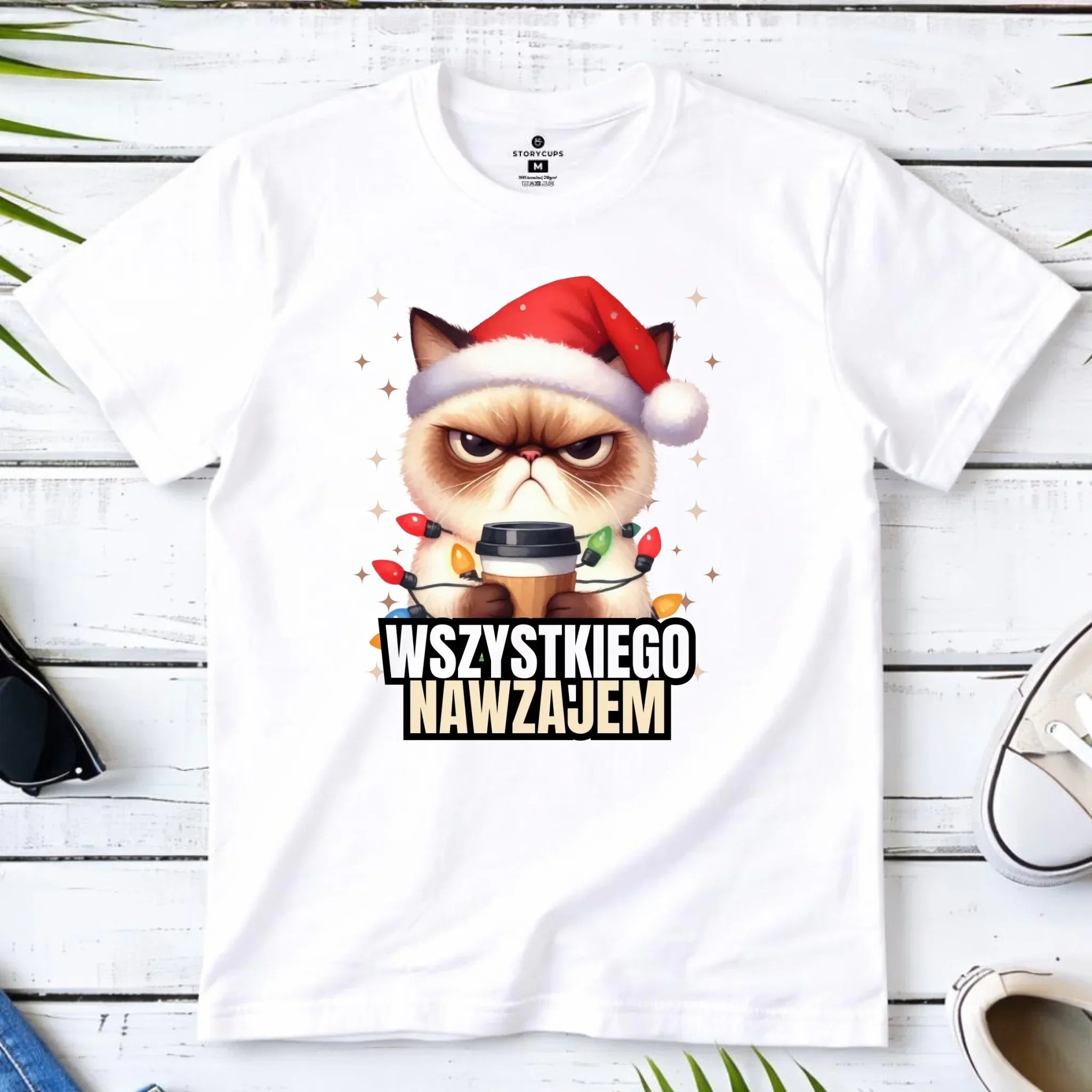 Koszulka męska świąteczna - Grumpy Cat Wszystkiego nawzajem BN33 - StoryCups.pl