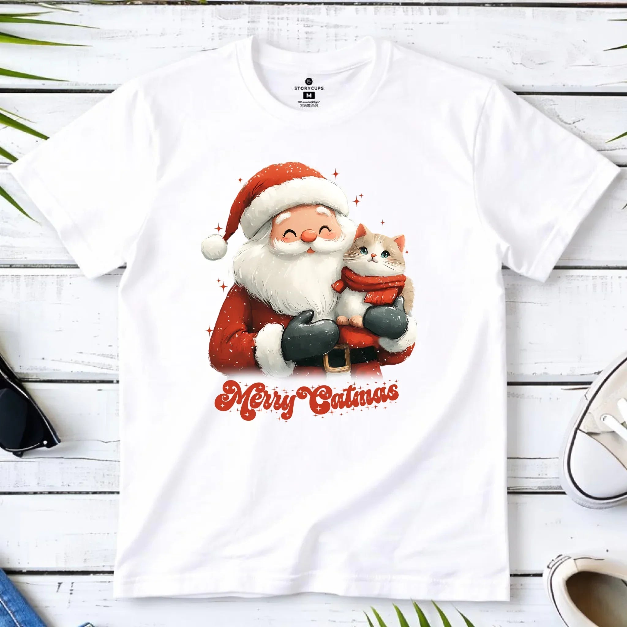 Koszulka męska świąteczna - Z kotem Merry Catmas BN38 - StoryCups.pl