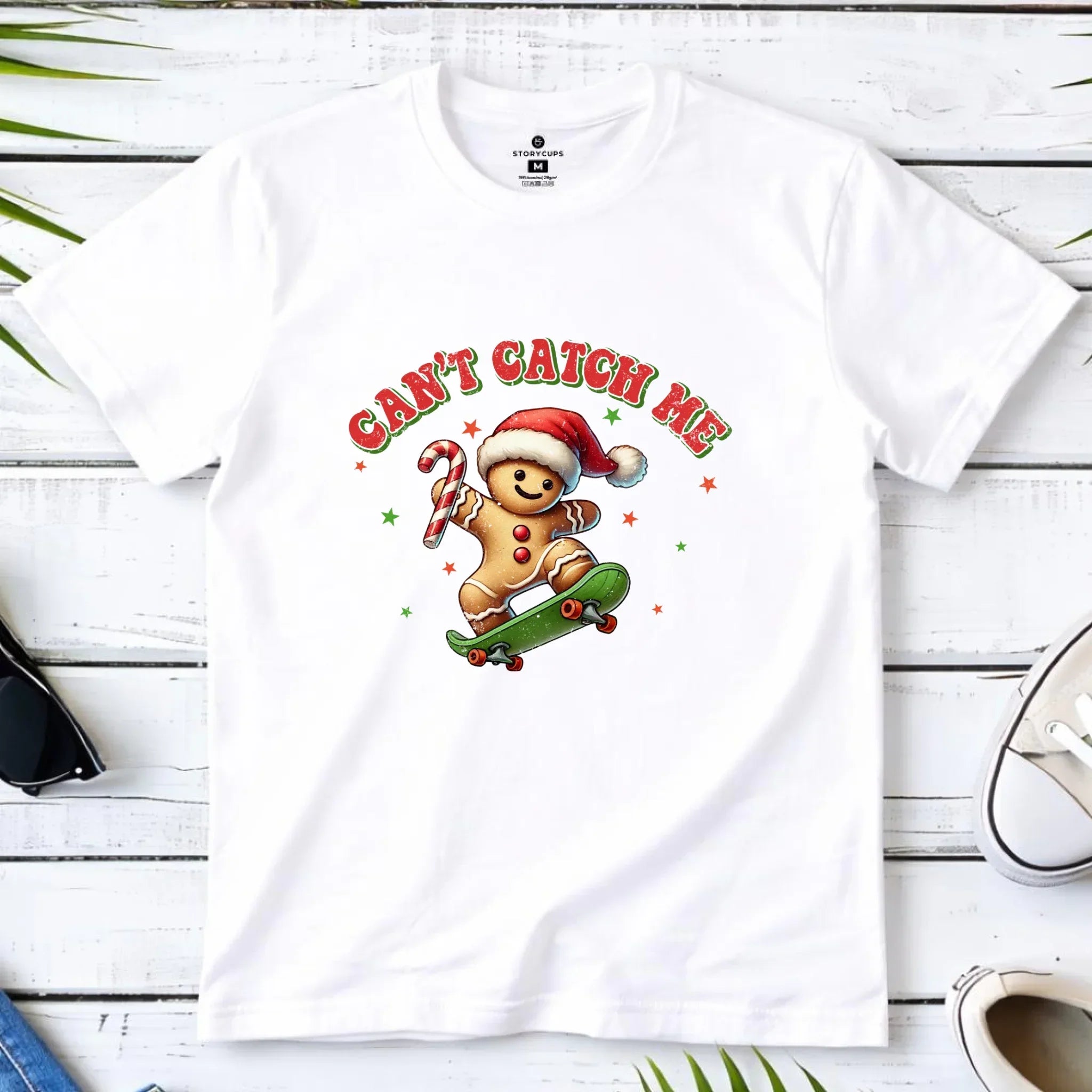 Koszulka męska świąteczna - Piernik na deskorolce Can't catch me BN45 - StoryCups.pl