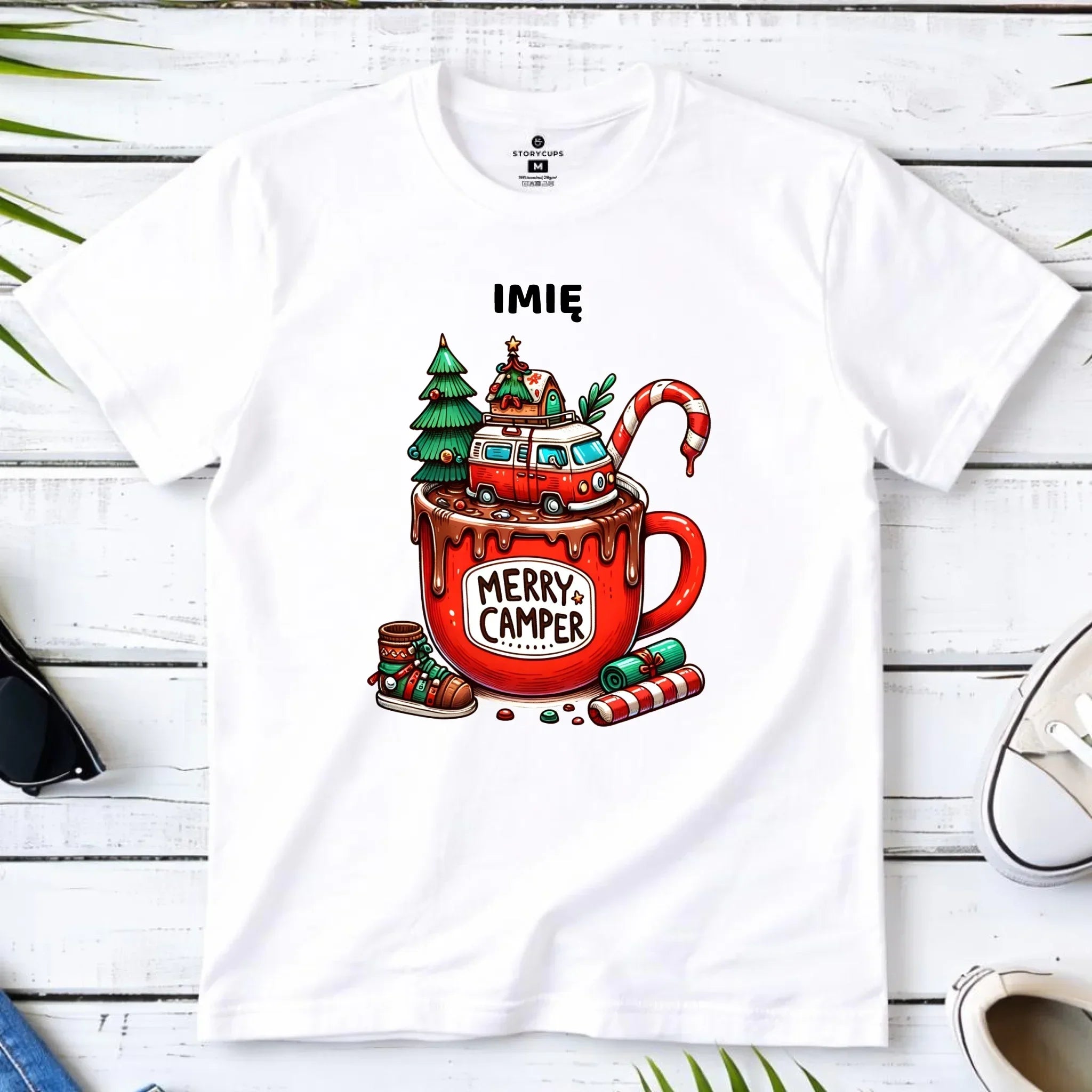 Koszulka męska świąteczna - Kamper Merry Camper - personalizowana BN43 - StoryCups.pl