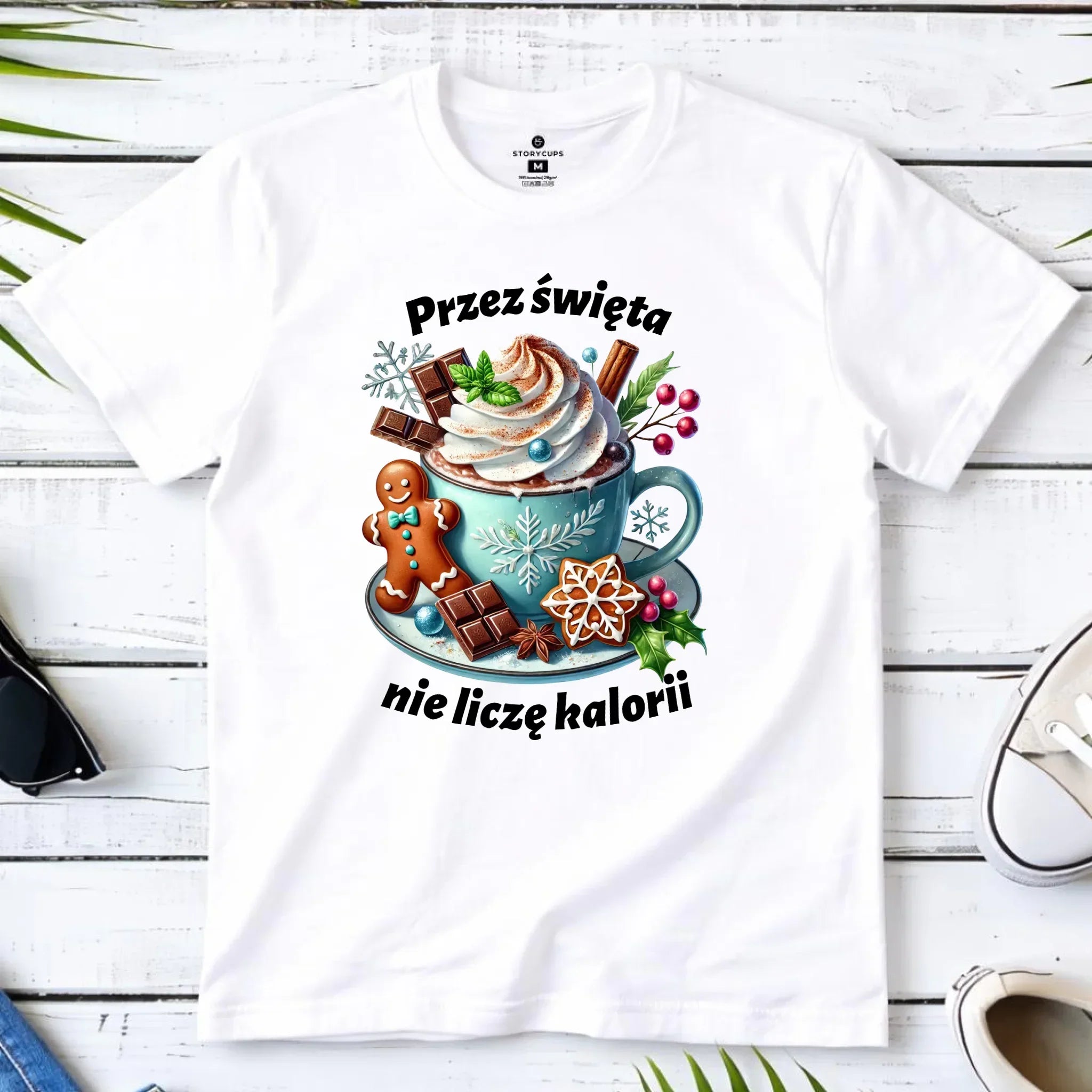 Koszulka męska świąteczna - Przez święta nie liczę kalorii BN31 - StoryCups.pl