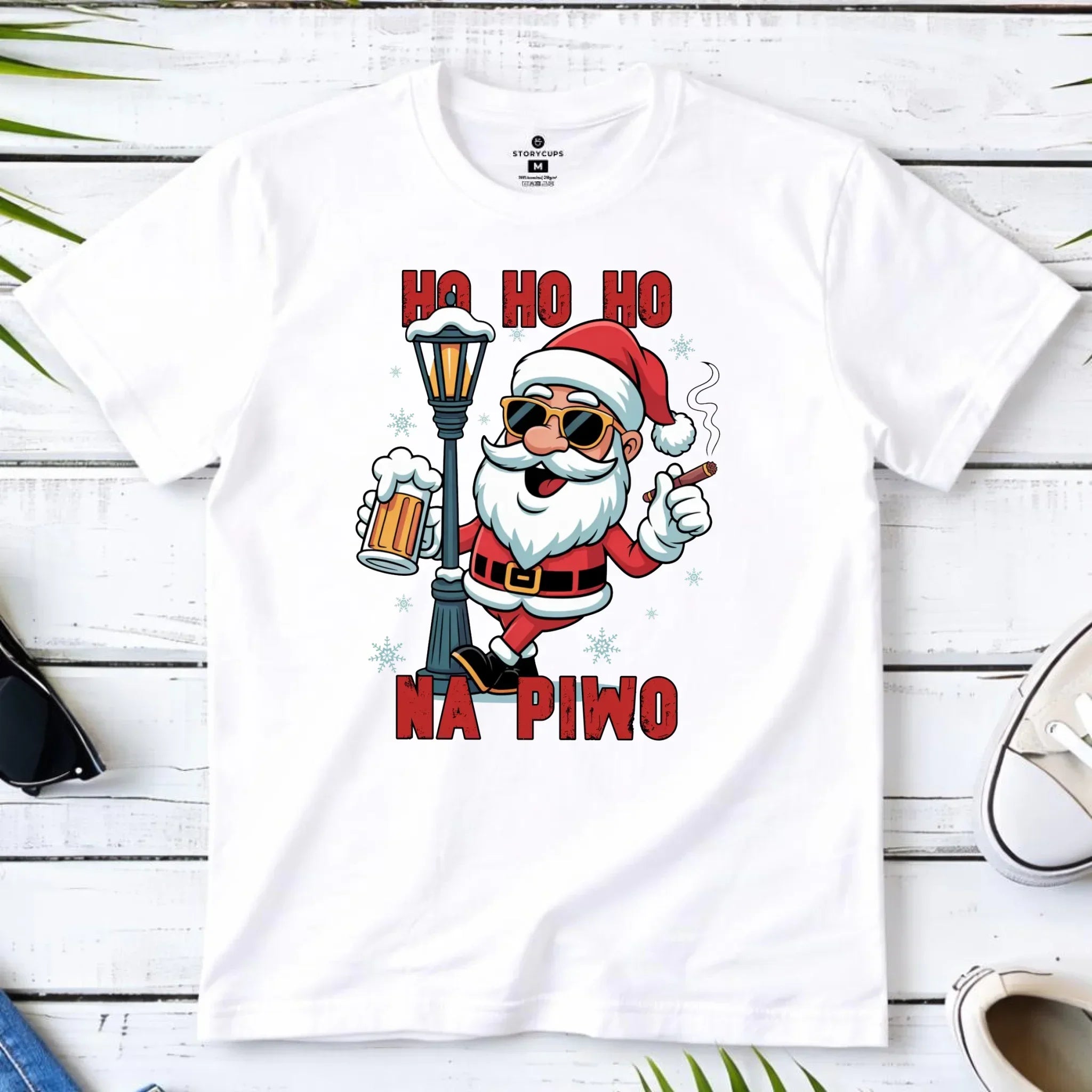 Koszulka męska świąteczna - Mikołaj Ho ho ho na piwo BN64 - StoryCups.pl