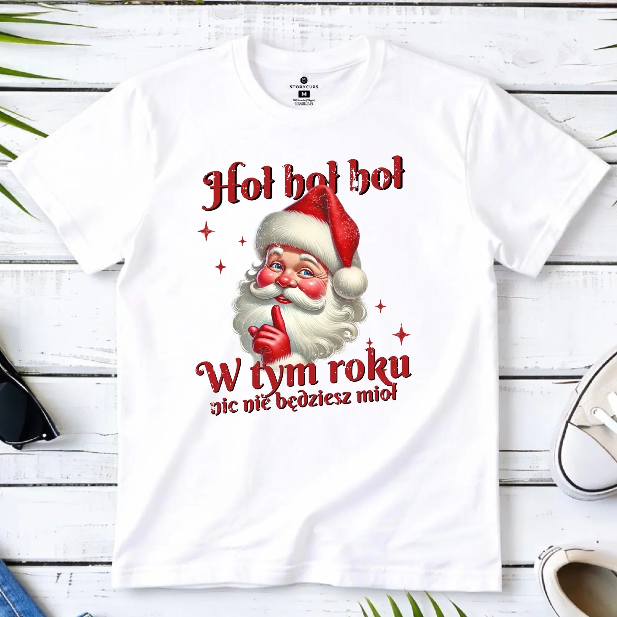 Koszulka męska świąteczna - Mikołaj Hoł hoł nic nie będziesz mioł BN66 - StoryCups.pl