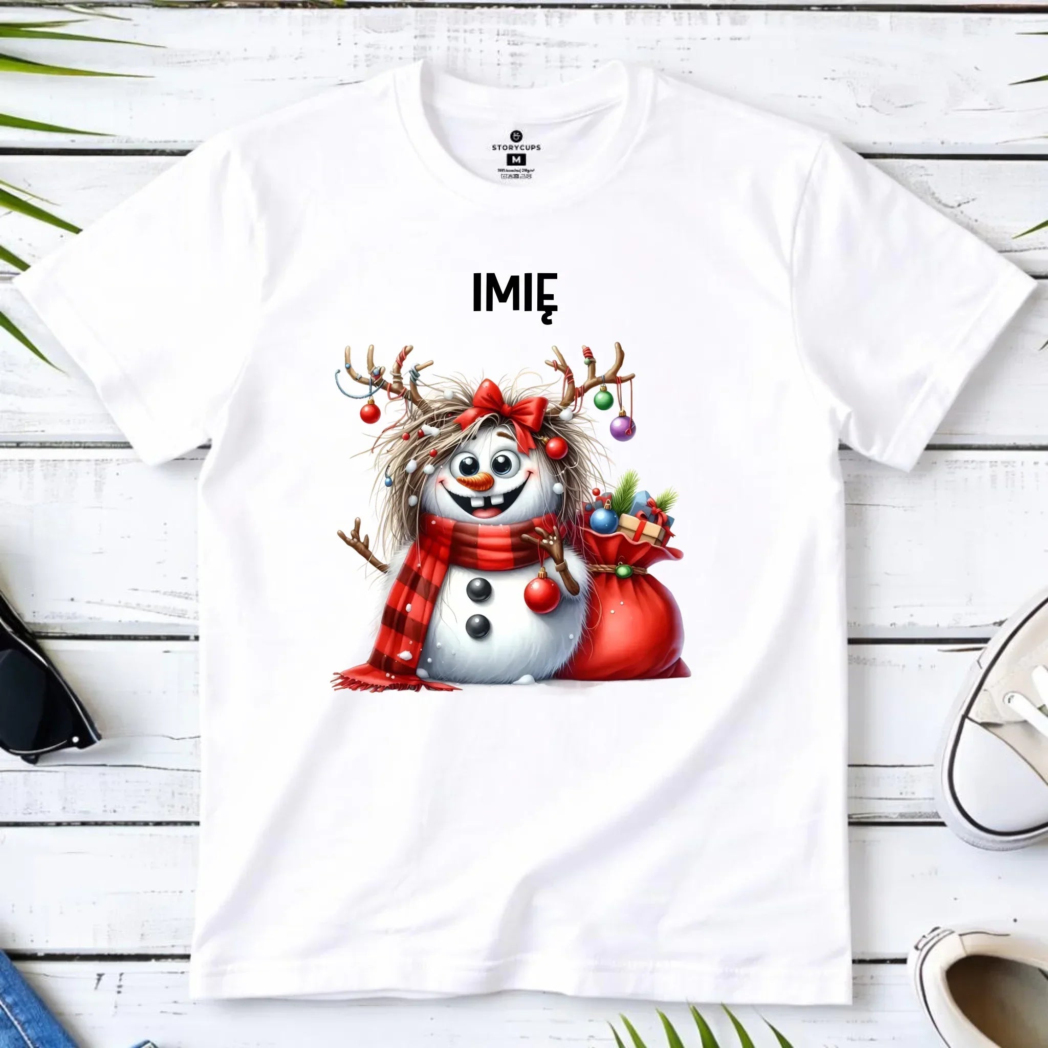 Koszulka męska świąteczna - Bałwanek - personalizowana BN70 - StoryCups.pl