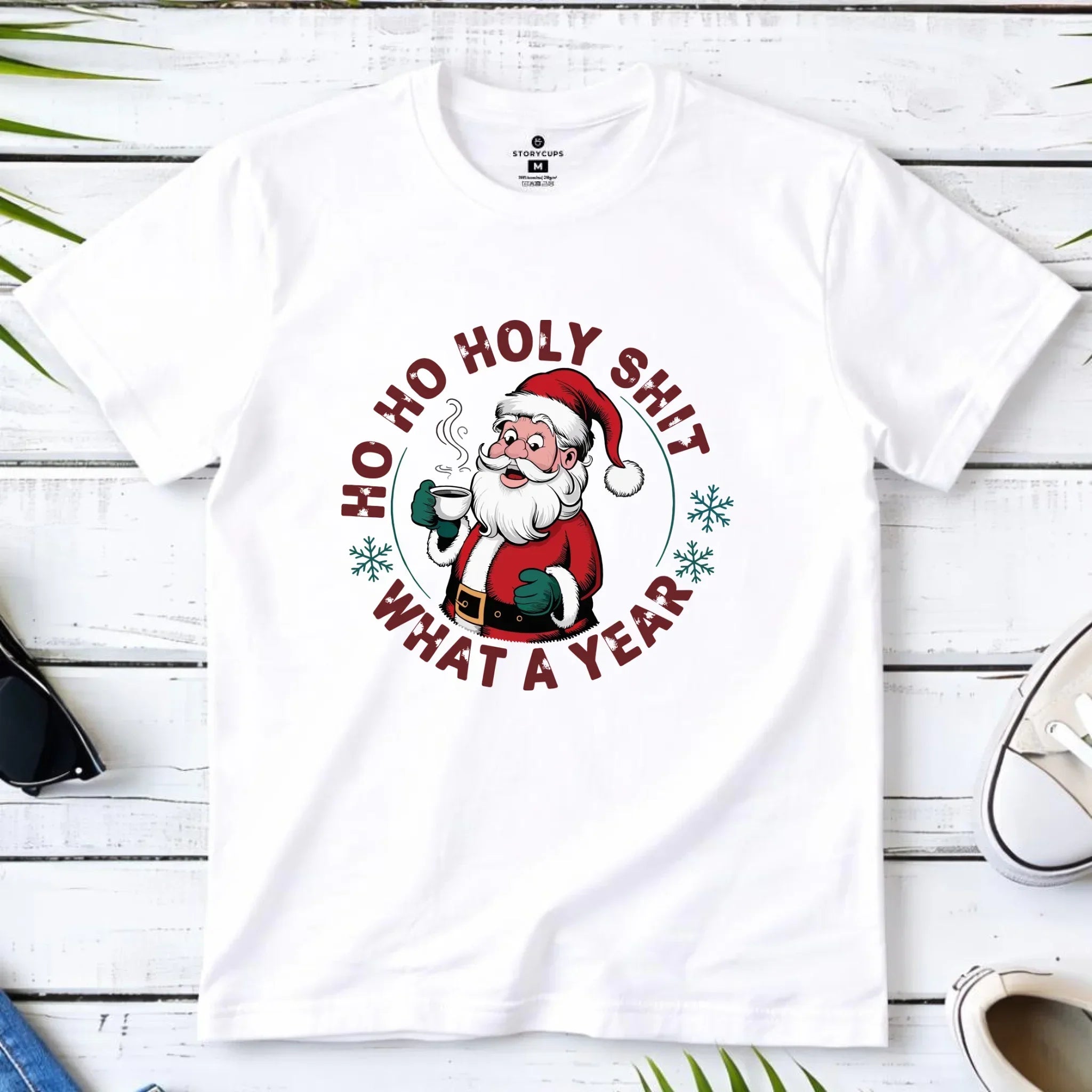 Koszulka męska świąteczna - Ho ho holy shit what a year BN74 - StoryCups.pl