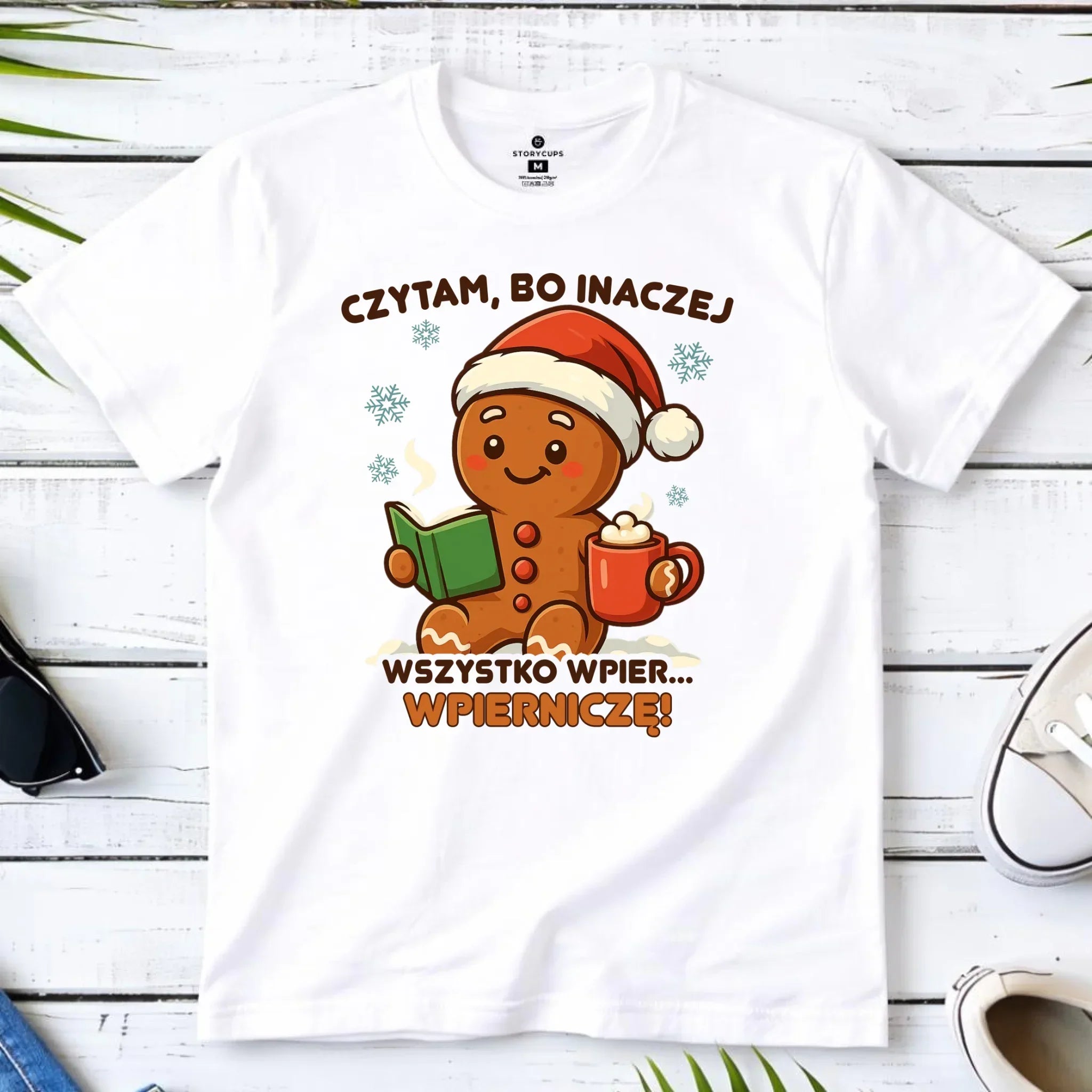 Koszulka męska świąteczna - Czytam, bo inaczej wszystko wpier... wpierniczę BN79 - StoryCups.pl