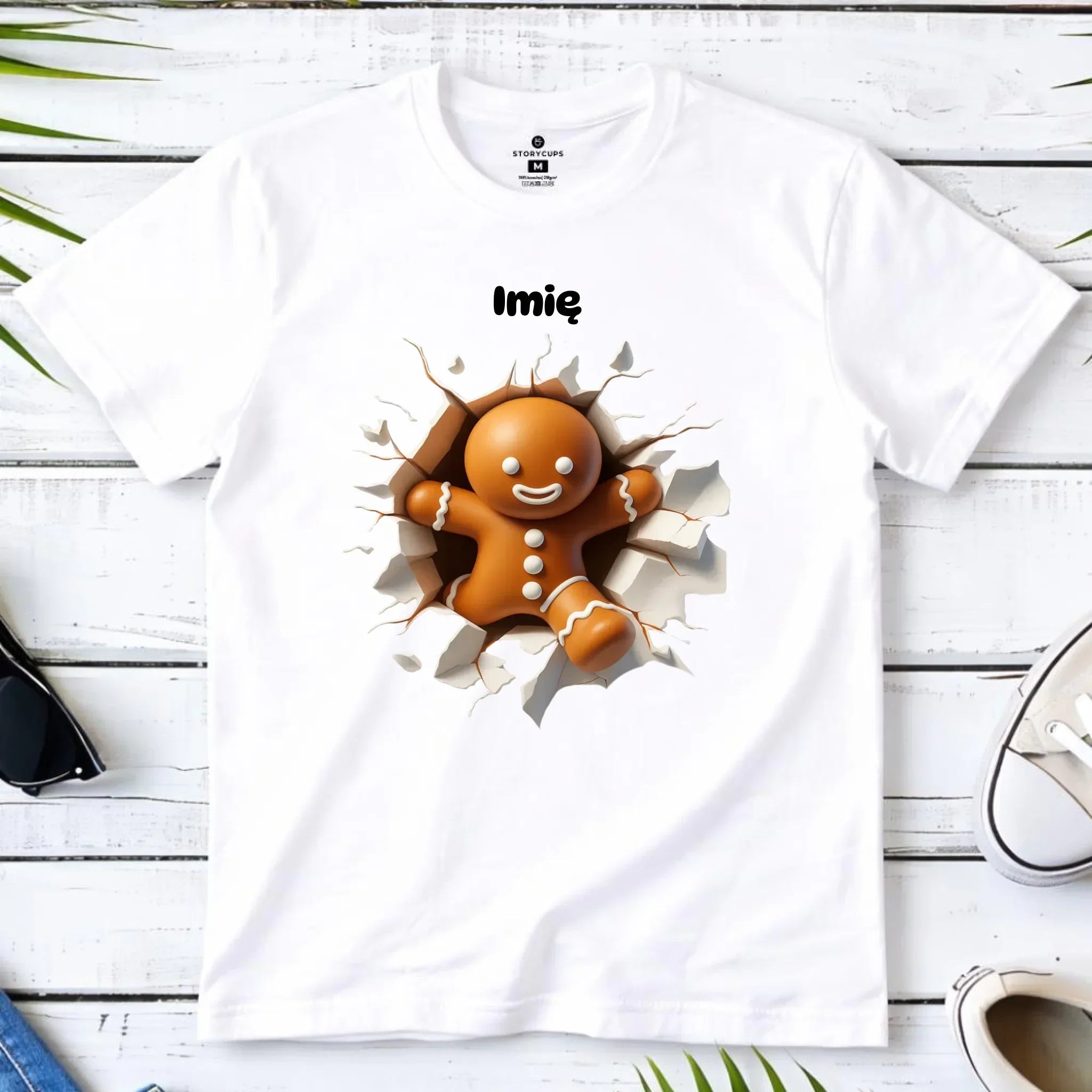 Koszulka męska świąteczna - Pierniczek 3D - personalizowana BN81 - StoryCups.pl