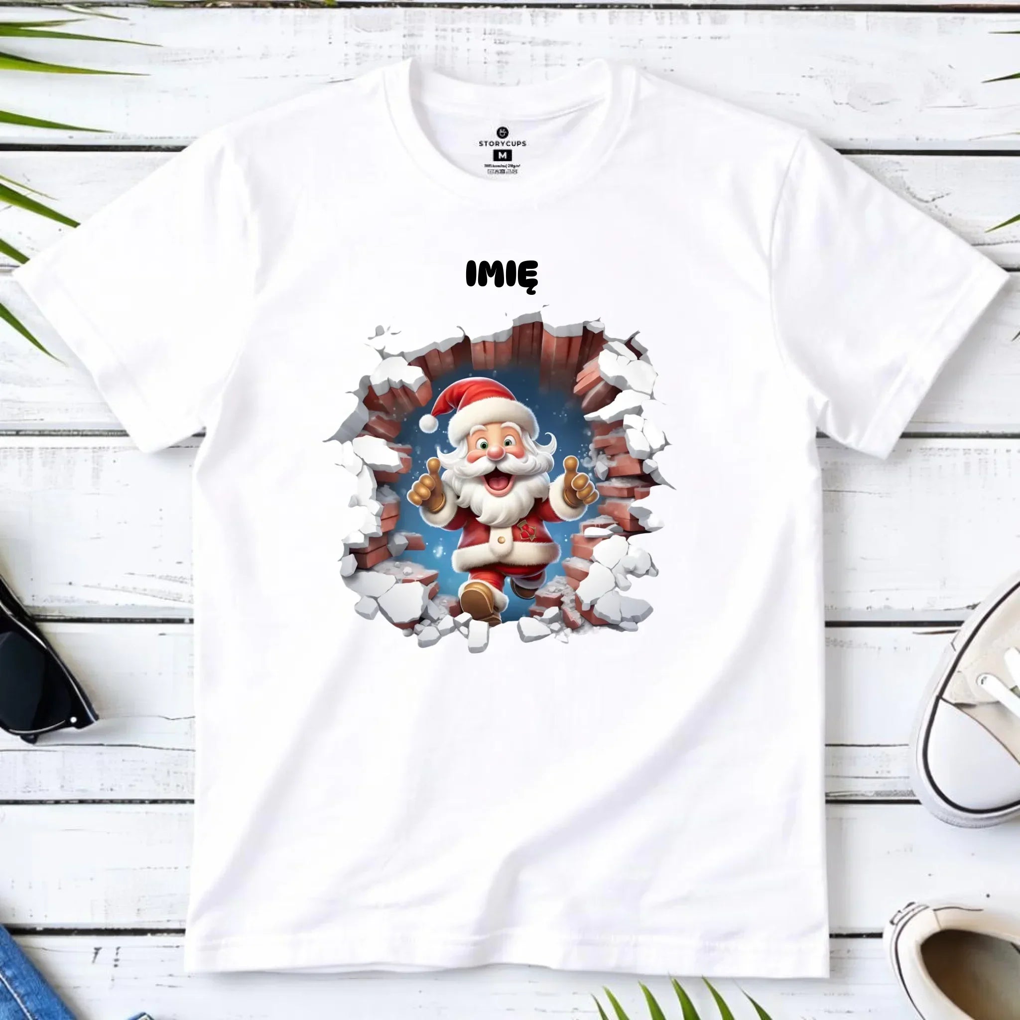 Koszulka męska świąteczna - Mikołaj 3D - personalizowana BN83 - StoryCups.pl