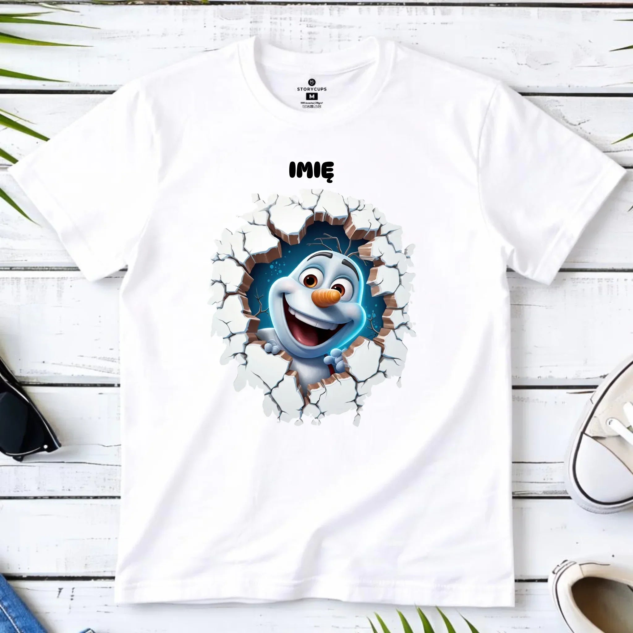 Koszulka męska świąteczna - Bałwan 3D - personalizowana BN84 - StoryCups.pl