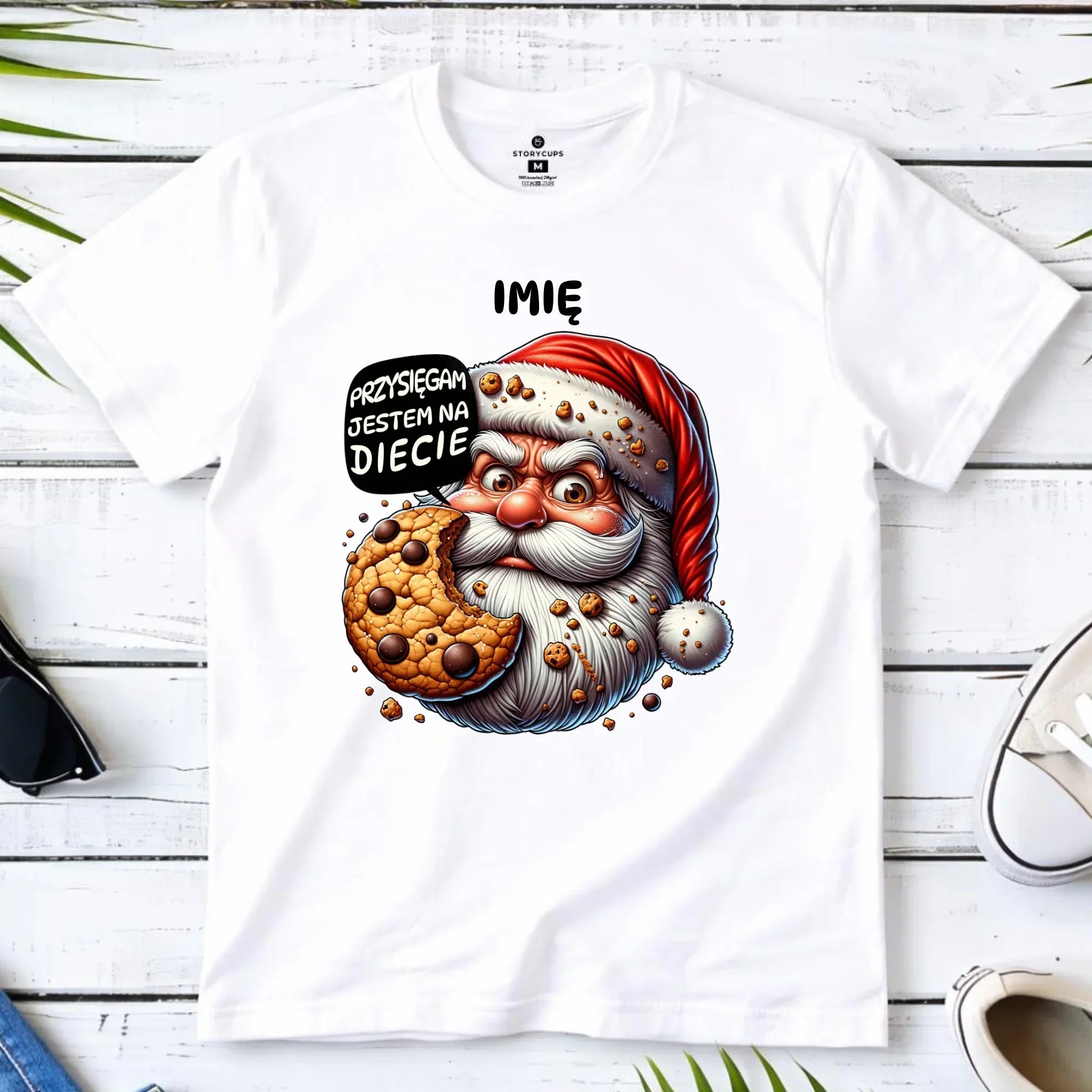 Koszulka męska świąteczna - Mikołaj Przysięgam jestem na diecie - personalizowana BN97 - StoryCups.pl