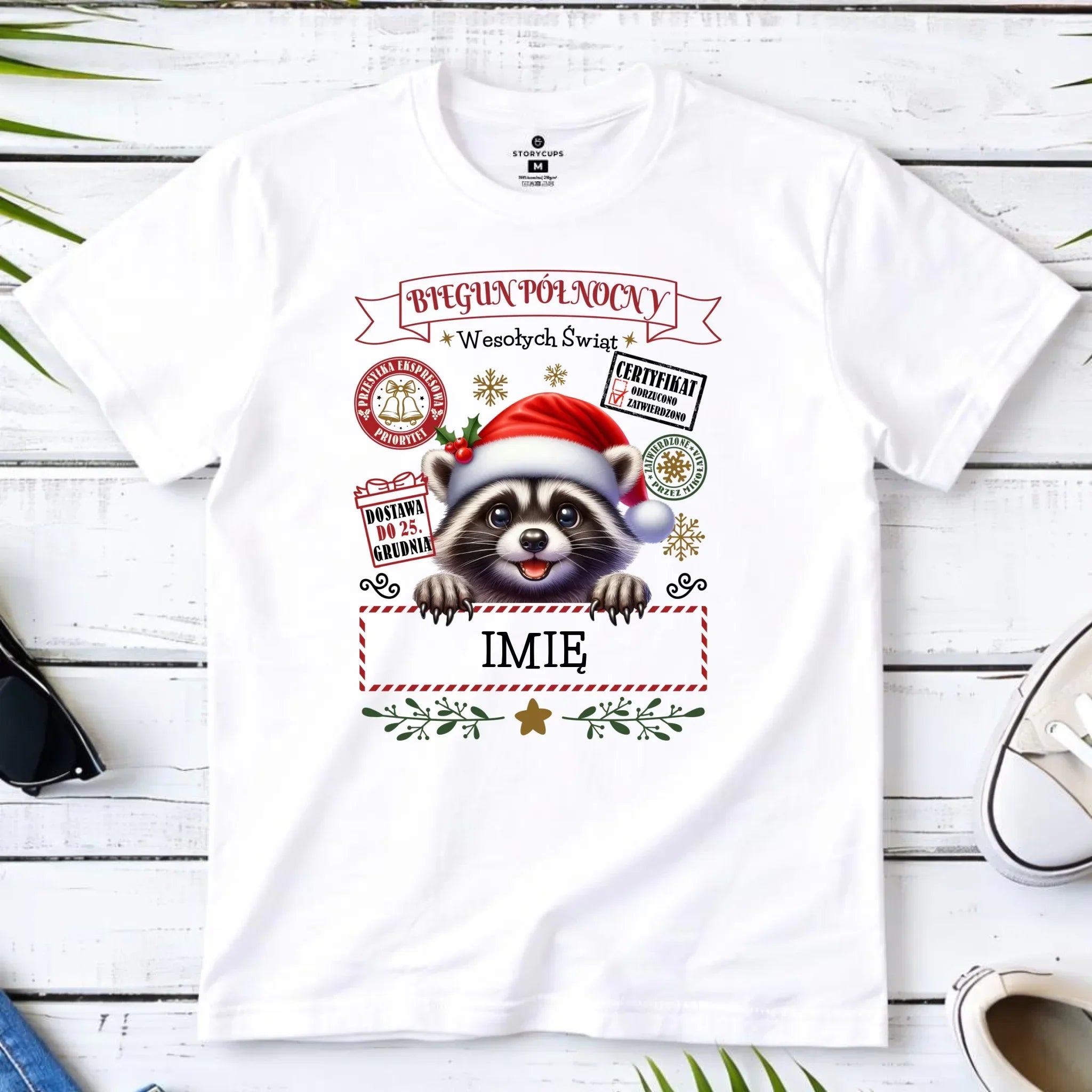 Koszulka męska świąteczna - Szop Paczka od Mikołaja - personalizowana BN145 - StoryCups.pl