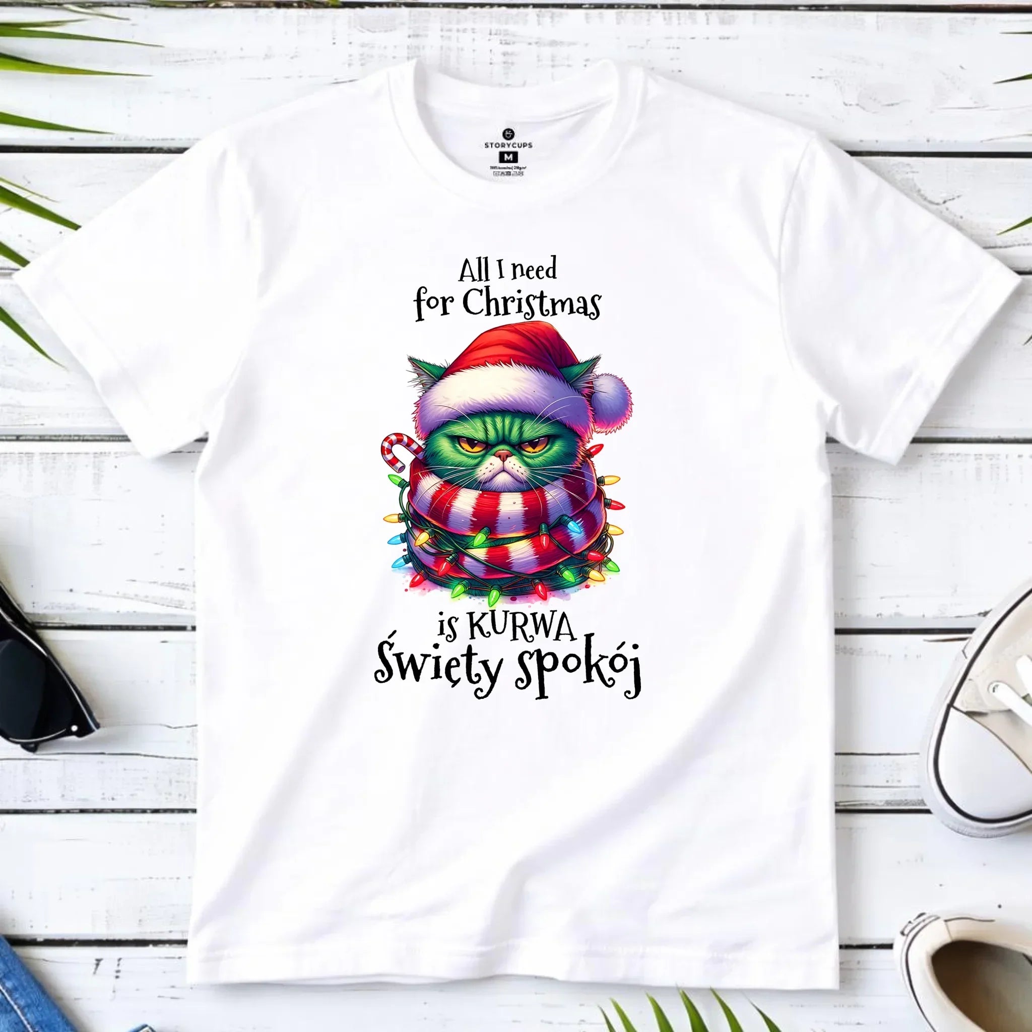 Koszulka męska świąteczna - All I need for Christmas is ku*wa święty spokój - bez cenzury BN101 - StoryCups.pl