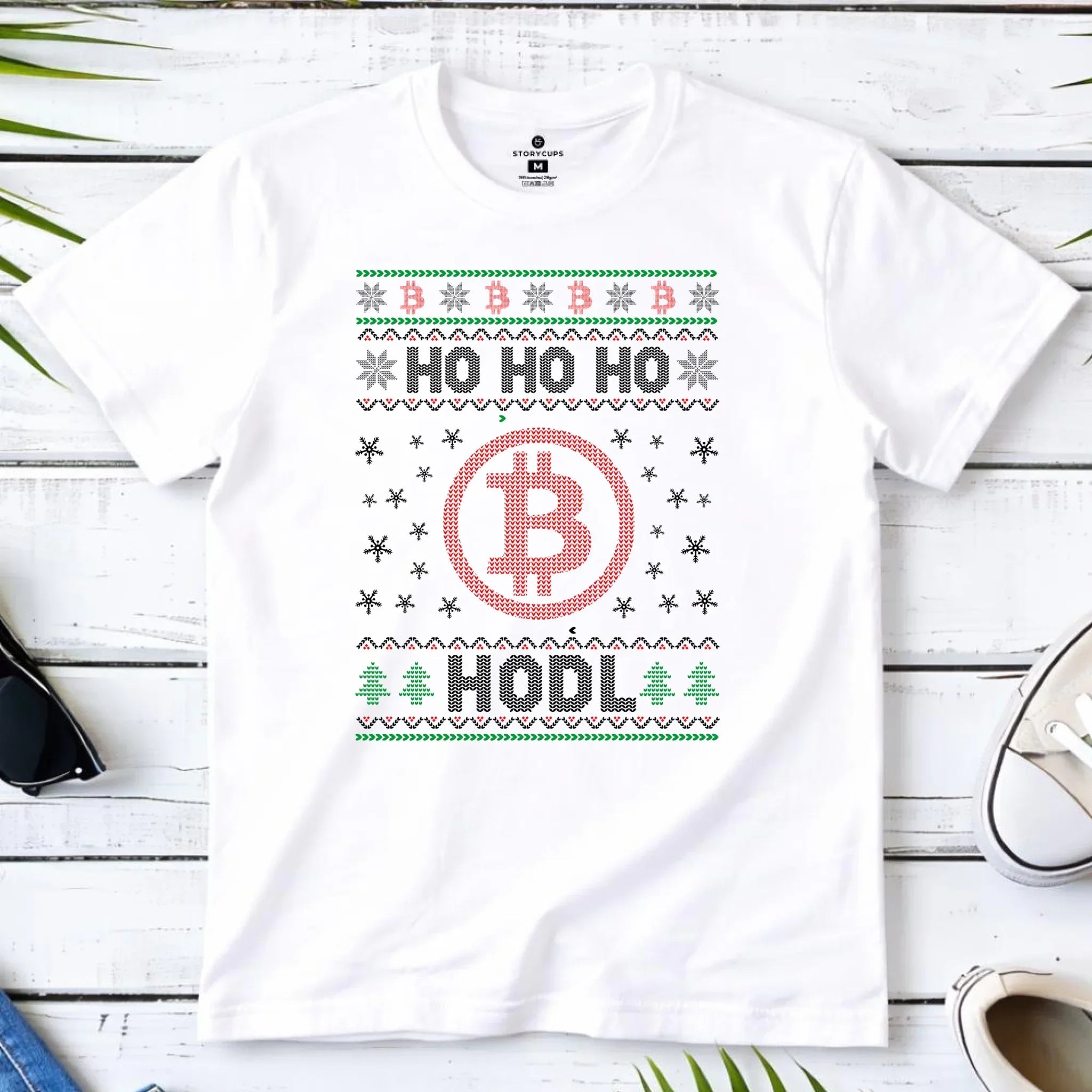 Koszulka męska świąteczna - Bitcoin - Ho Ho hodl BN103 - StoryCups.pl