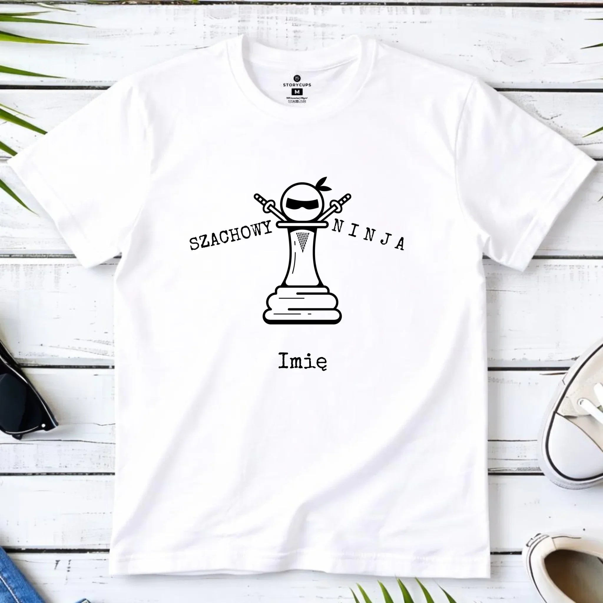 Koszulka męska dla szachisty - Szachowy ninja - personalizowana HSZ01 - StoryCups.pl