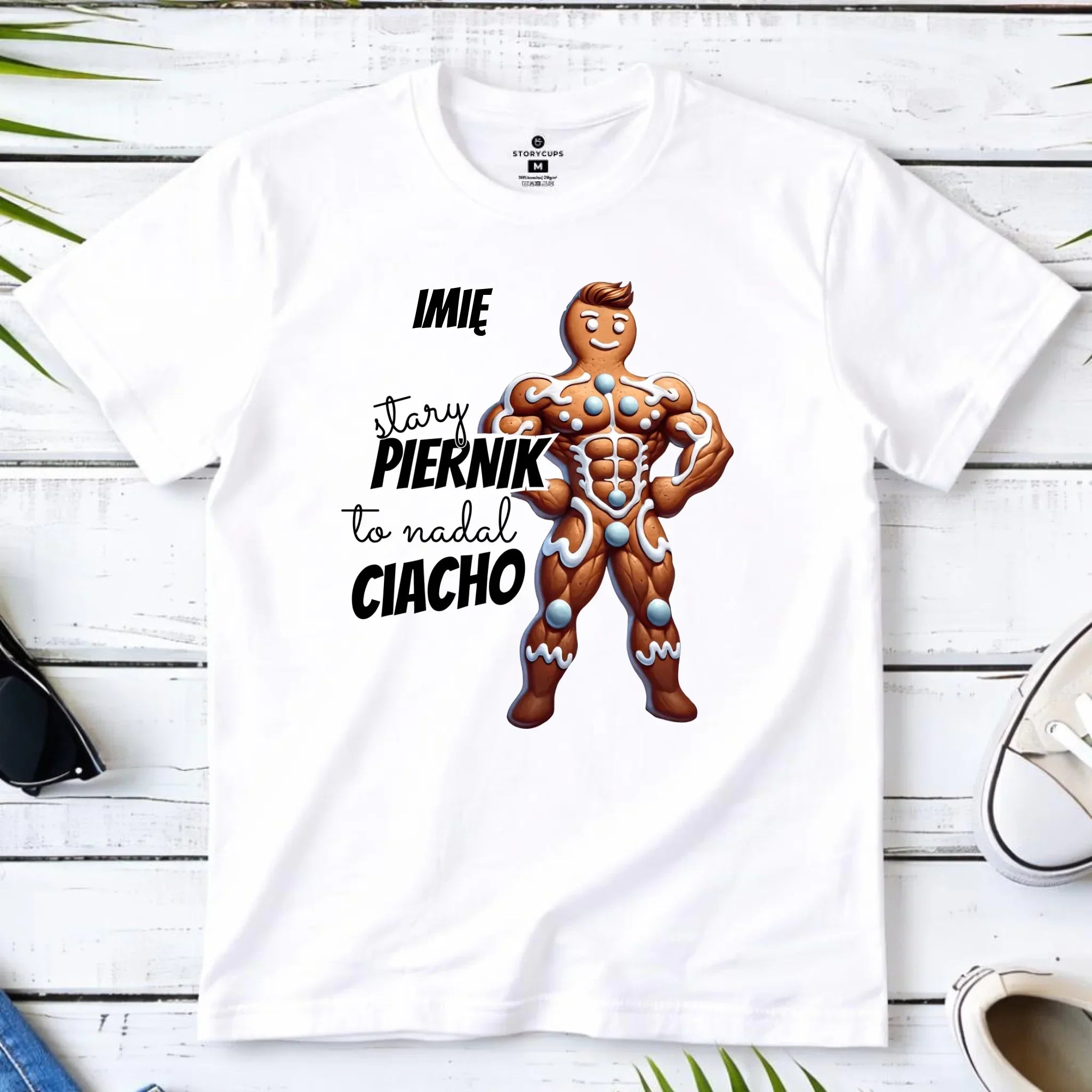 Koszulka męska świąteczna - Stary piernik to nadal ciacho - personalizowana BN23 - StoryCups.pl