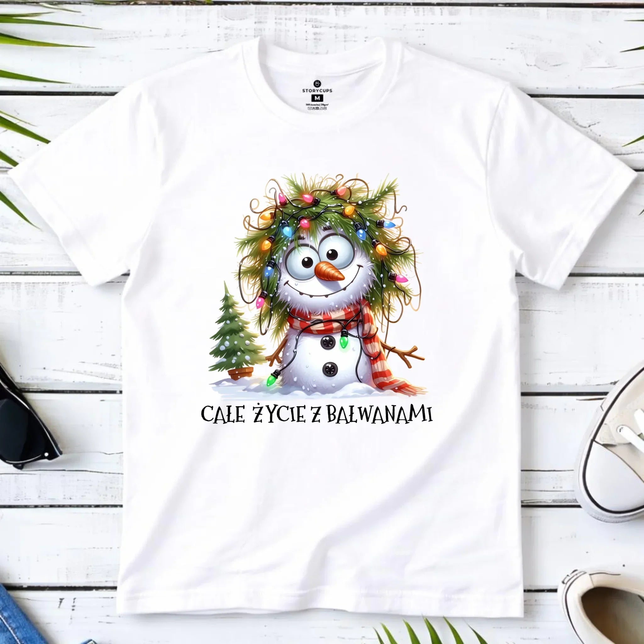 Koszulka męska świąteczna - Całe życie z bałwanami BN125 - StoryCups.pl
