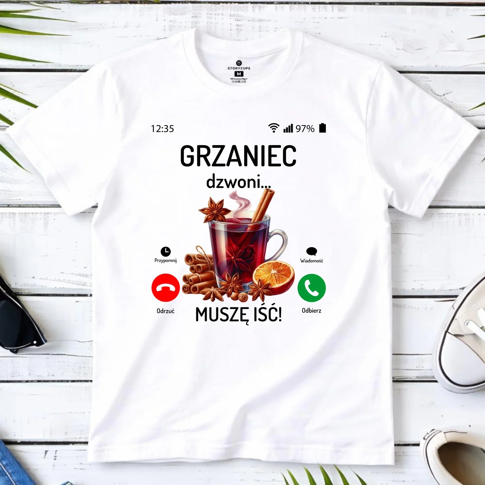 Koszulka męska świąteczna - Grzaniec dzwoni, muszę iść BN127 - StoryCups.pl