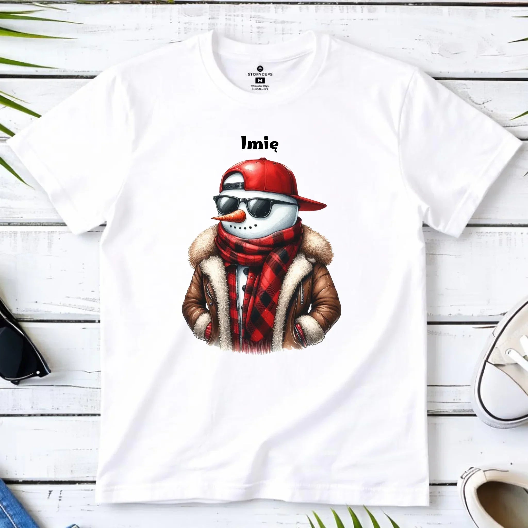 Koszulka męska świąteczna - Stylowy bałwan - personalizowana BN129 - StoryCups.pl
