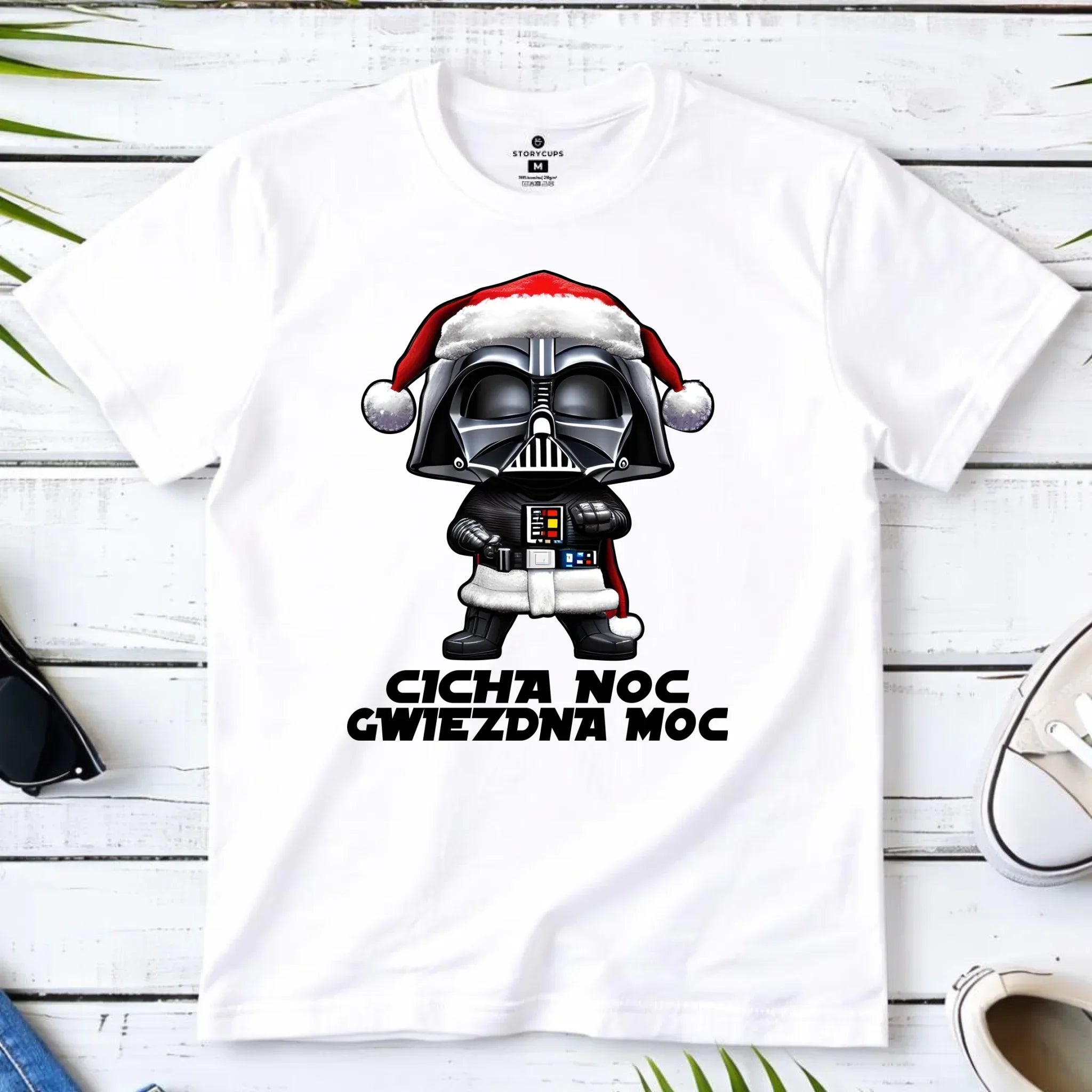 Koszulka męska świąteczna dla fanów Gwiezdnych Wojen - Cicha noc, gwiezdna moc BN132 - StoryCups.pl