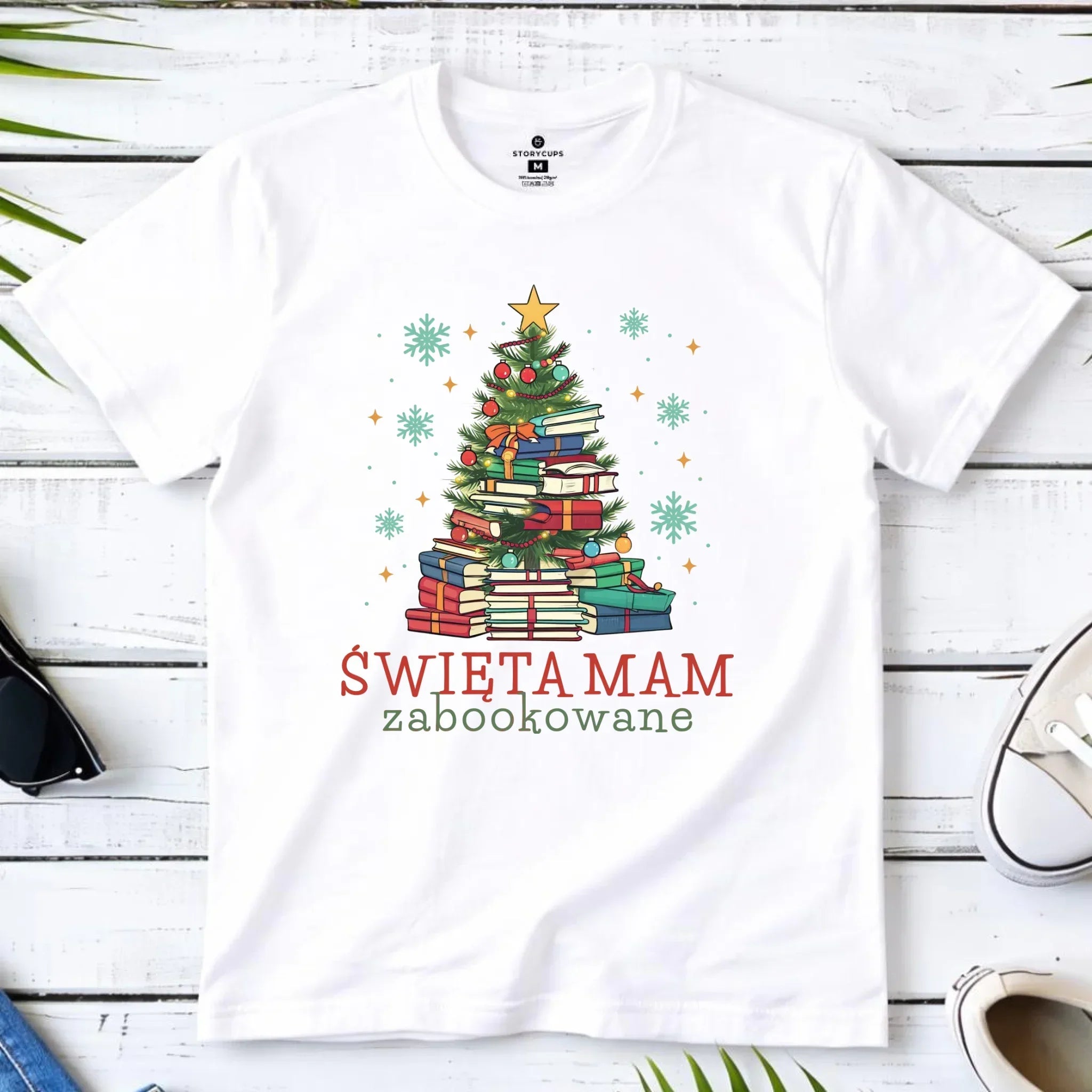Koszulka męska świąteczna - Święta mam zabookowane BN05 - StoryCups.pl