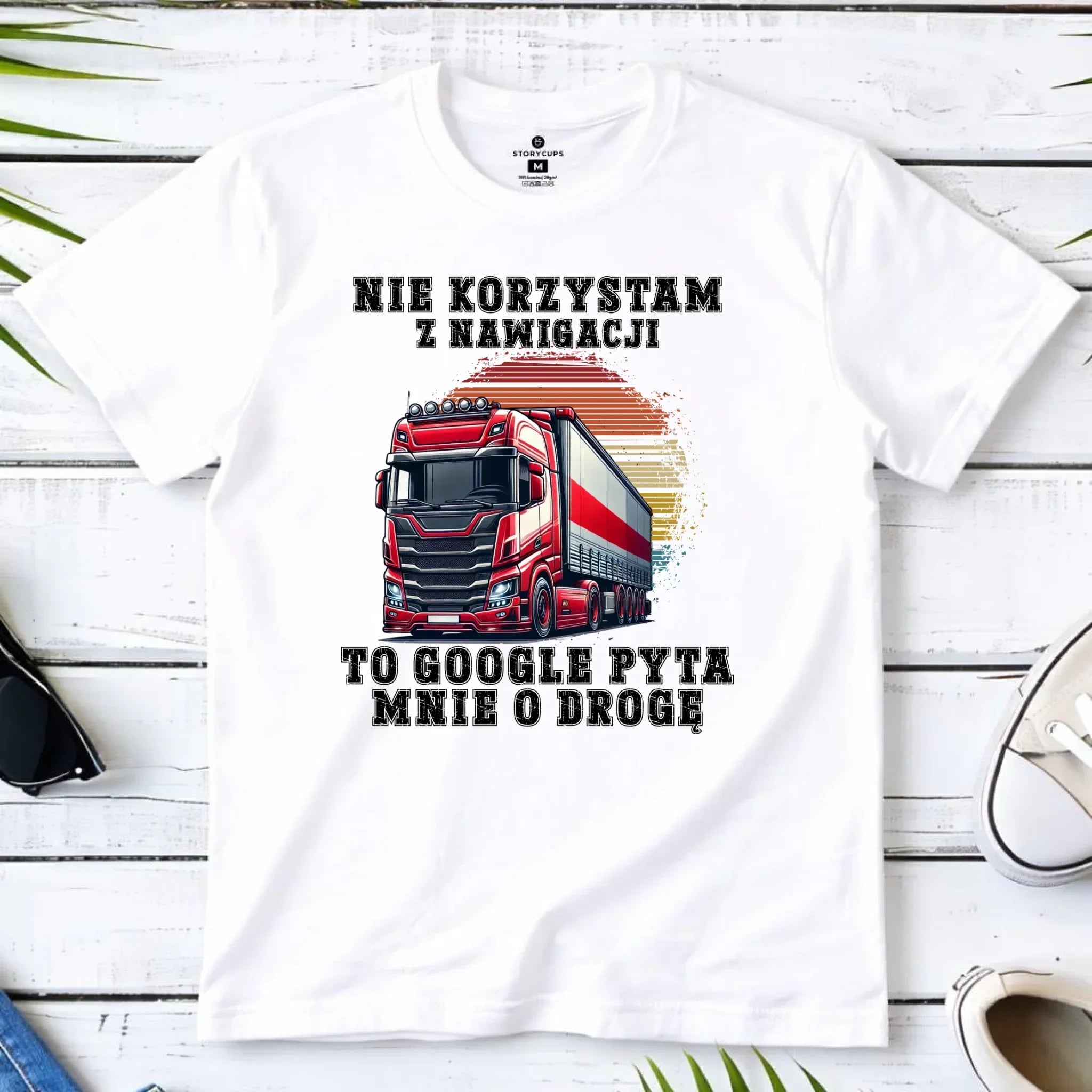 Koszulka męska - kierowca ciężarówki - Google pyta mnie o drogę ZKT10 - StoryCups.pl