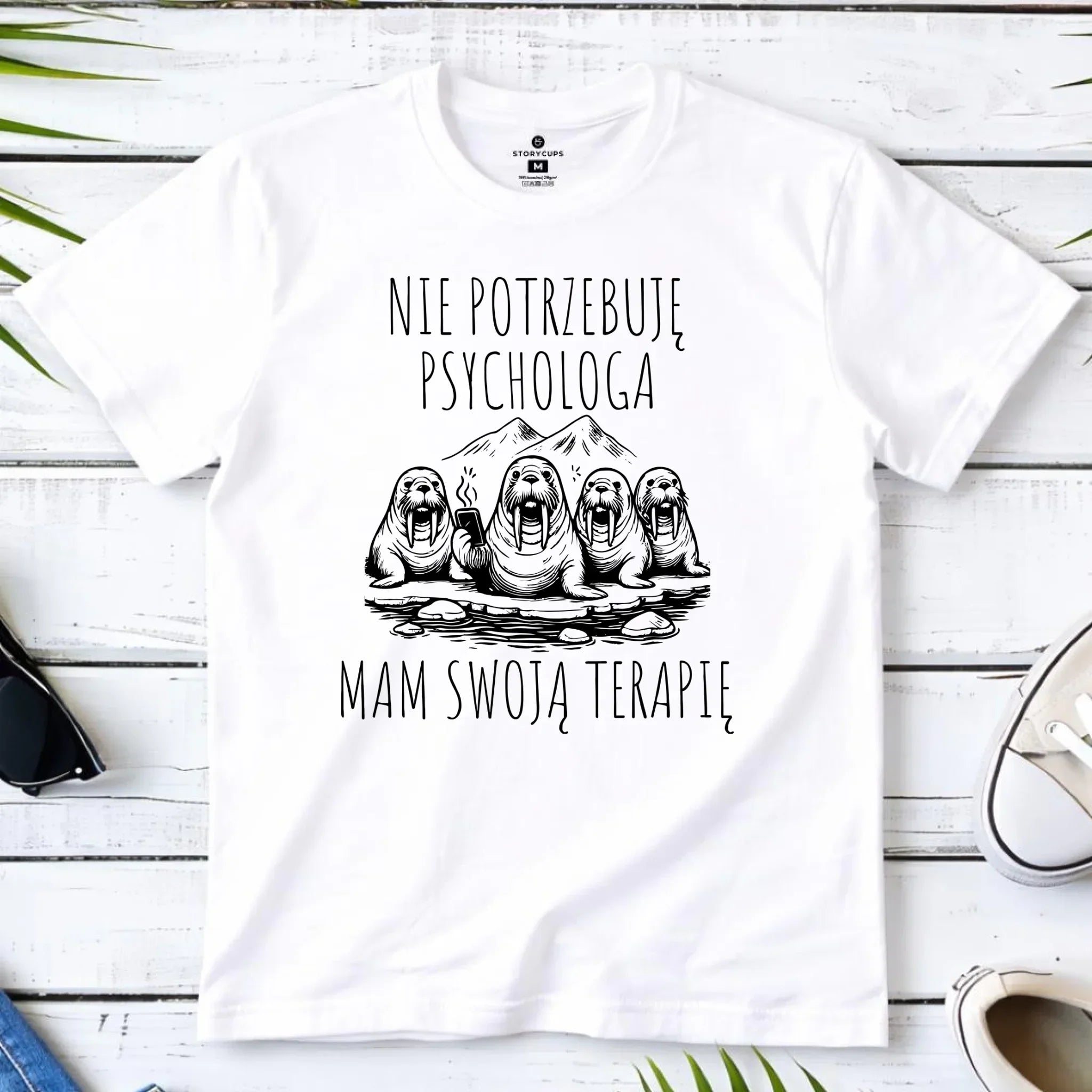 Koszulka męska - prezent dla morsa - Nie potrzebuję psychologa HM14 - StoryCups.pl